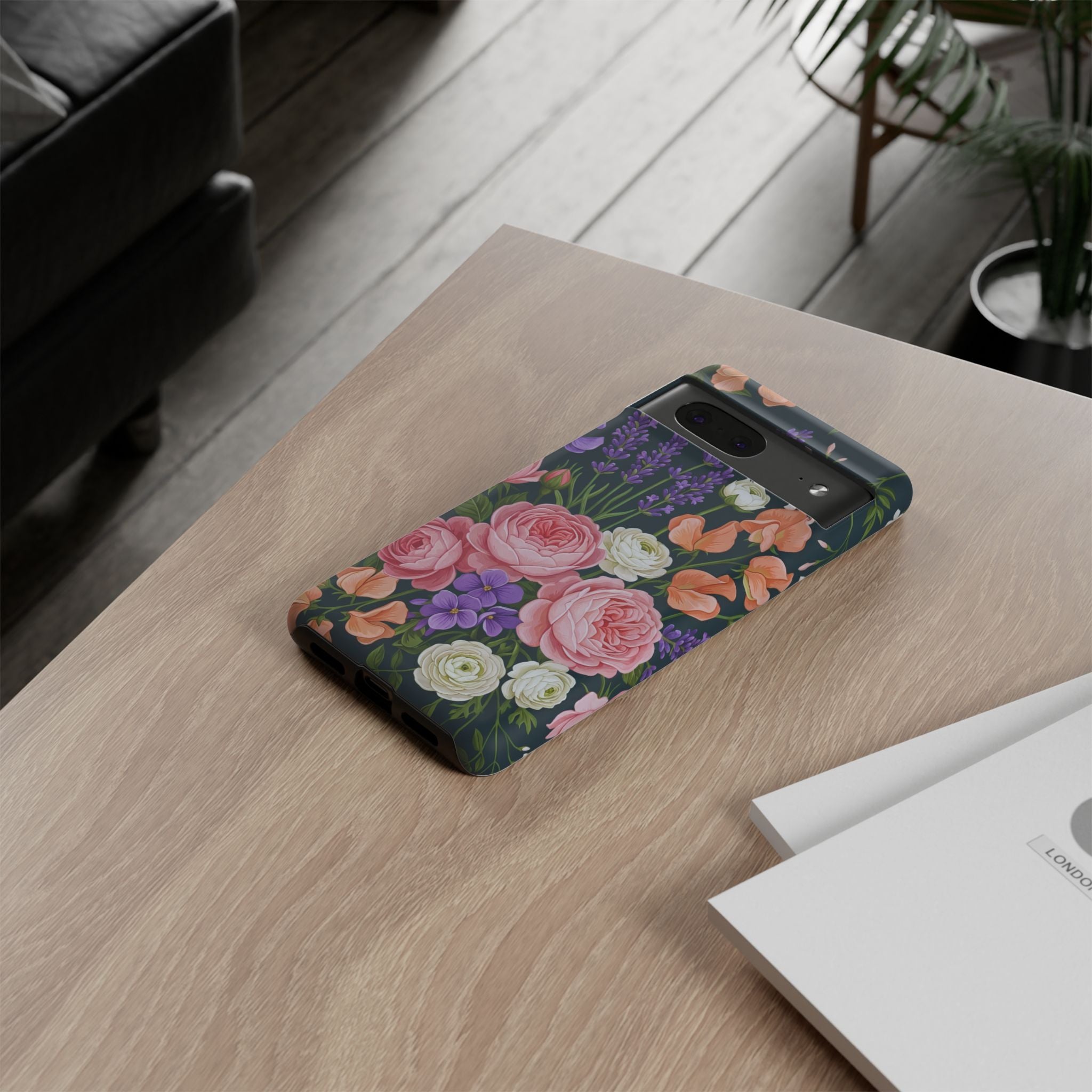 Floral Bouquet Phone Case — Vintage Roses & Lavender Protective Cover