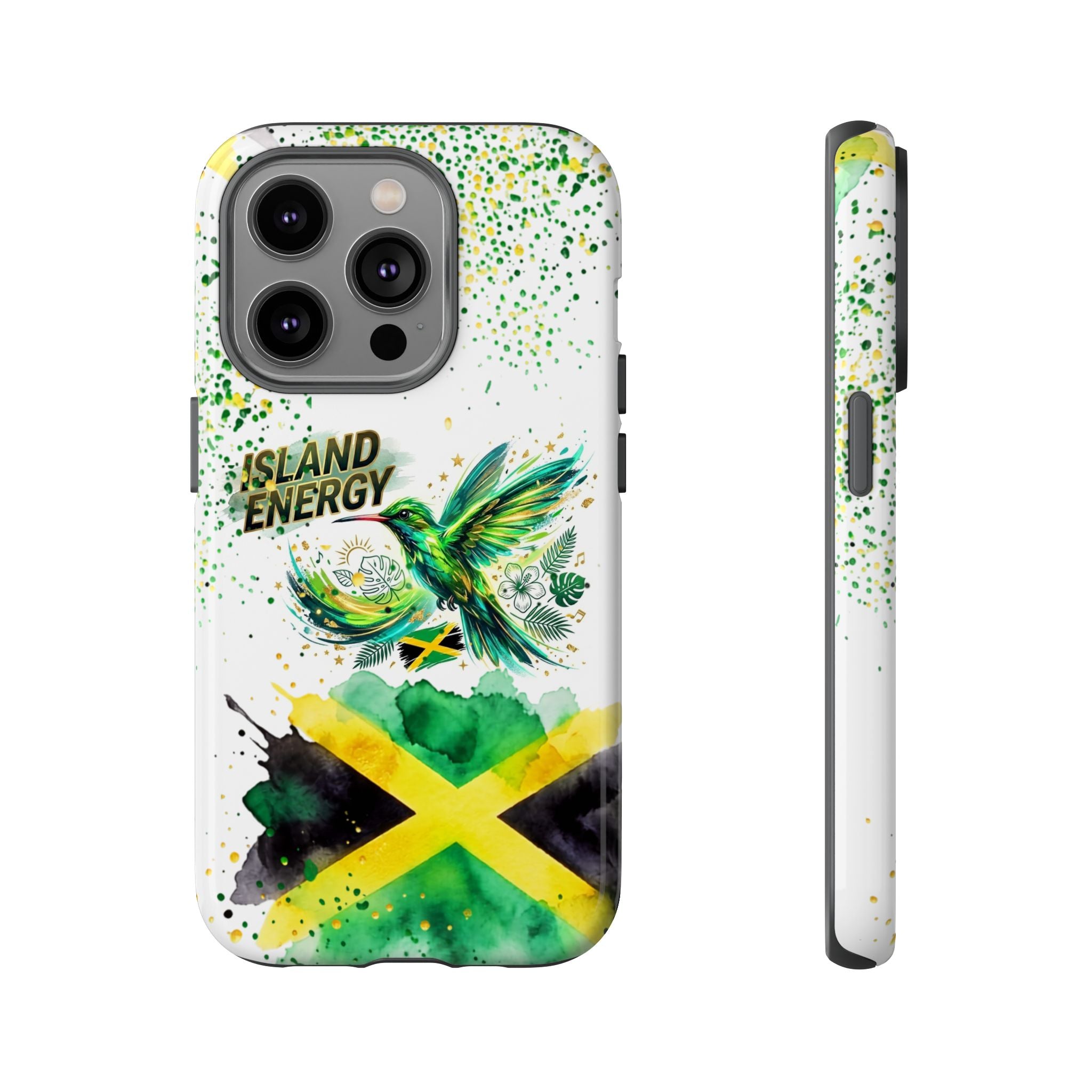 Island Energy Tough Phone Case — Colorful Hummingbird & Tropical Sunset Protective Cover
