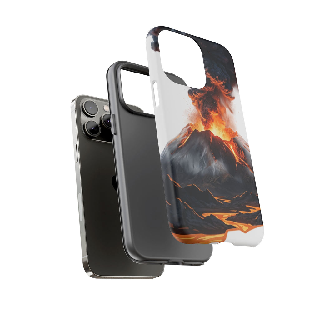 Volcano Eruption Tough Phone Case — Fiery Lava Protective Cover
