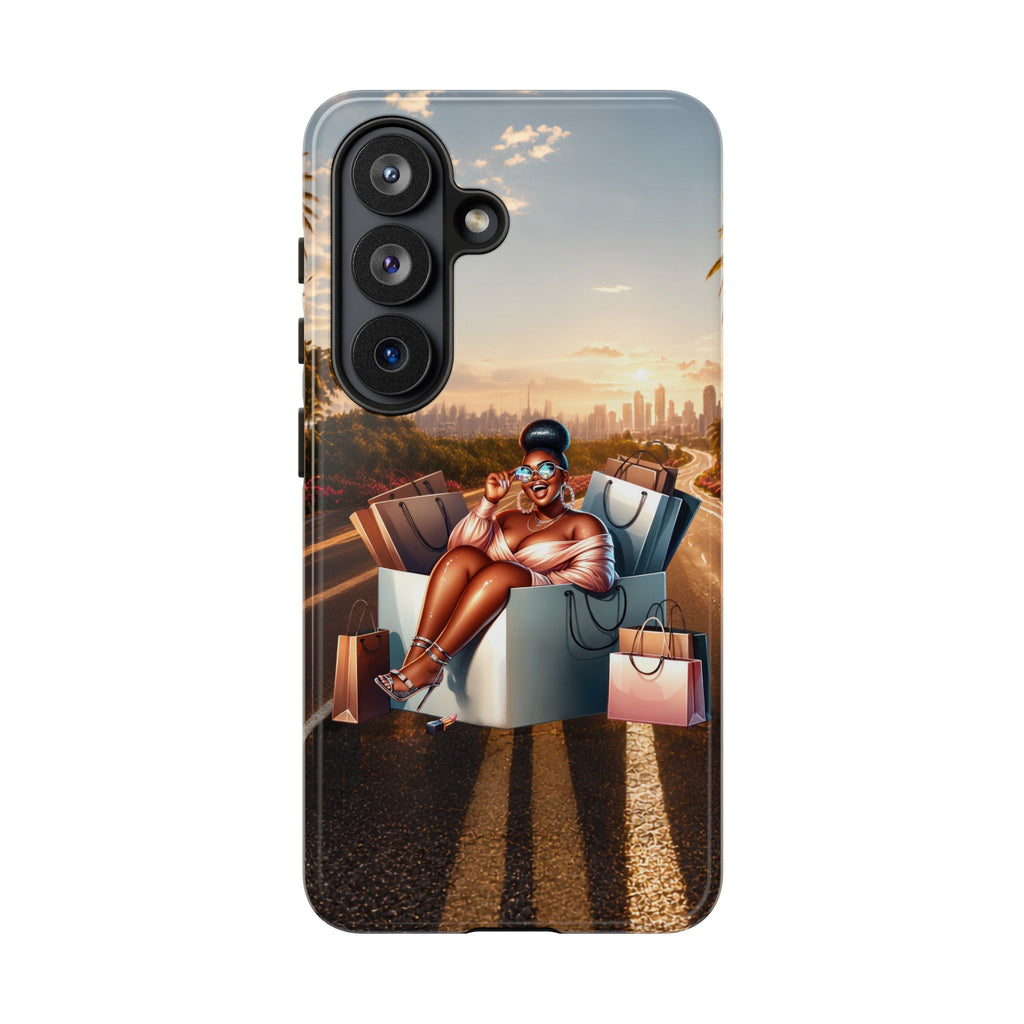 Phone Case — Chic Shopper Illustration on Cloud Background