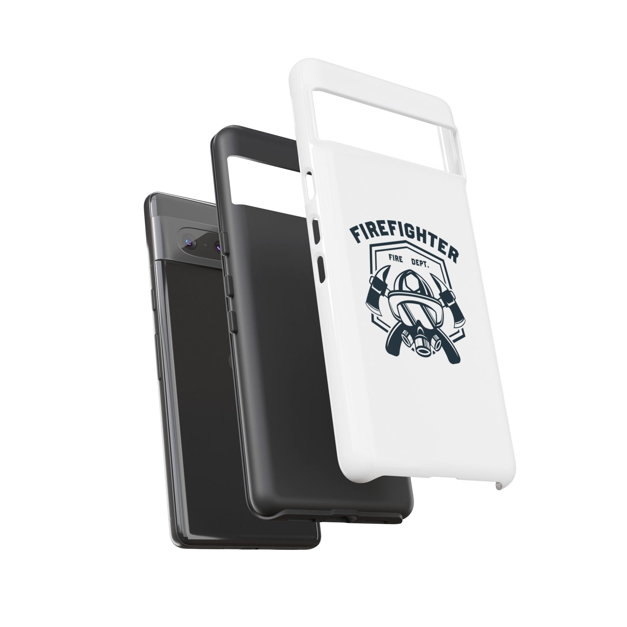 Firefighter Tough Phone Case — Fire Dept Helmet & Axes Protective Cover