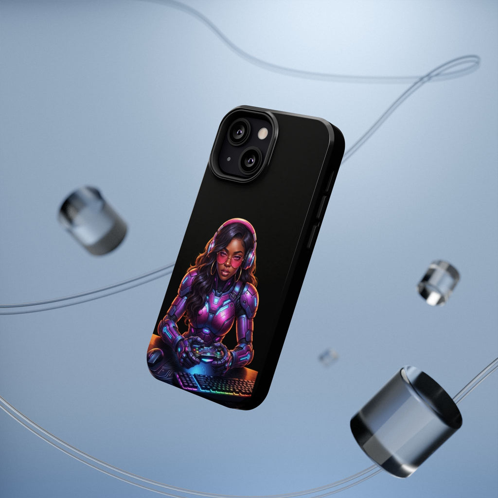 Gamer Girl Cyber Armor Phone Case — Impact‑Resistant Protective Cover