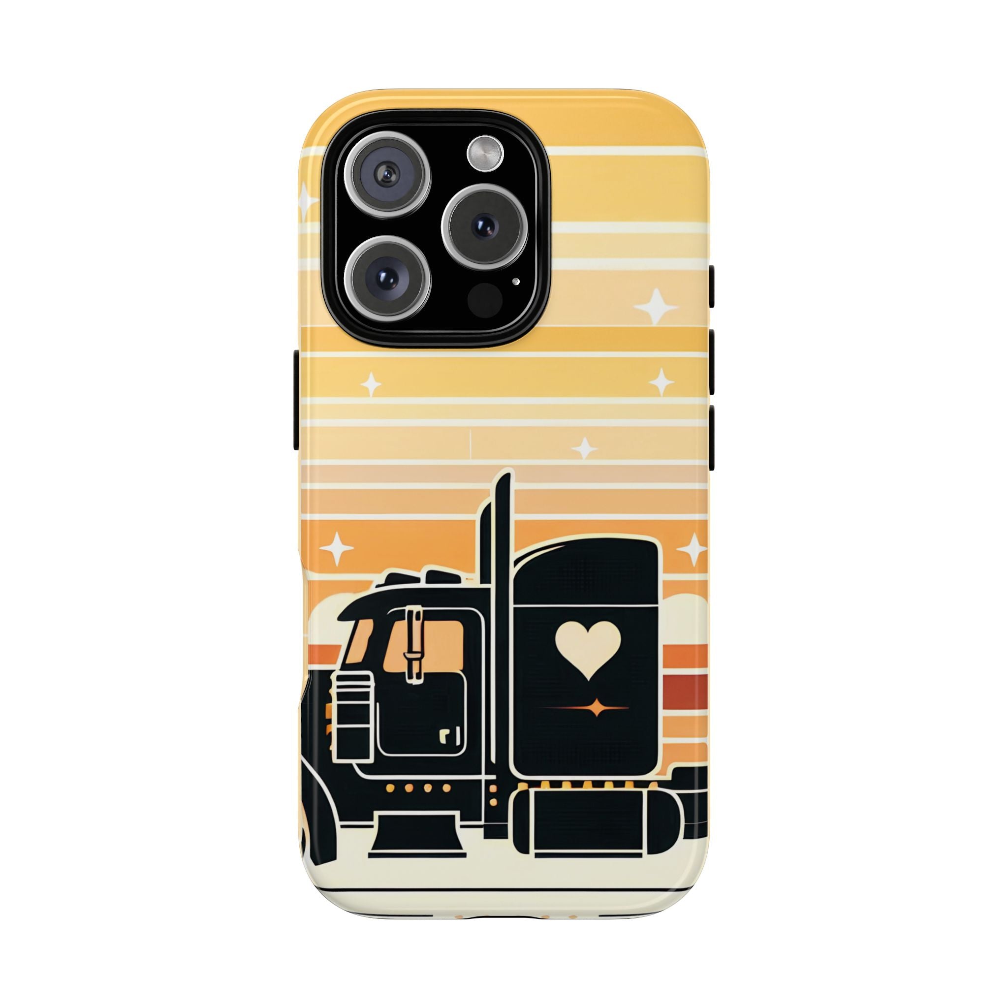 Trucker Heart Phone Case — Retro Semi Truck Protective Phone Cover