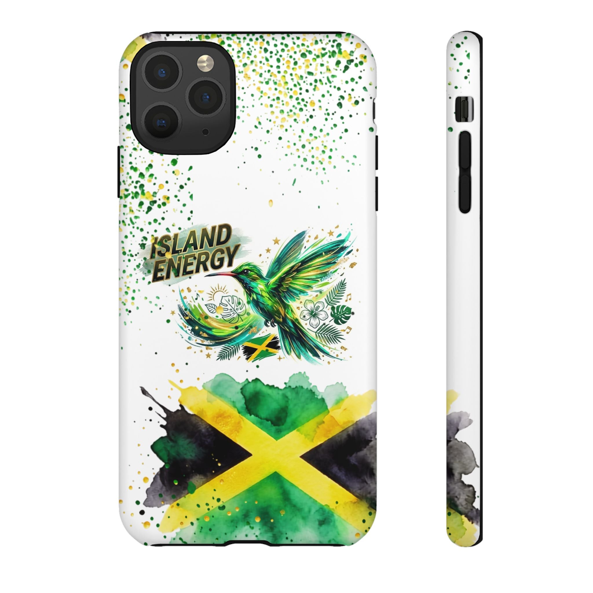 Island Energy Tough Phone Case — Colorful Hummingbird & Tropical Sunset Protective Cover