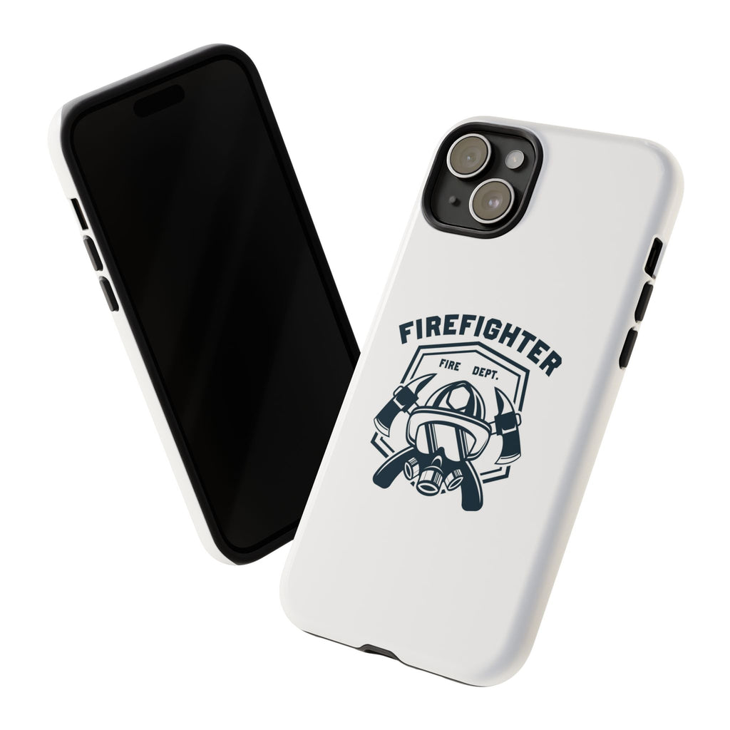 Firefighter Tough Phone Case — Fire Dept Helmet & Axes Protective Cover