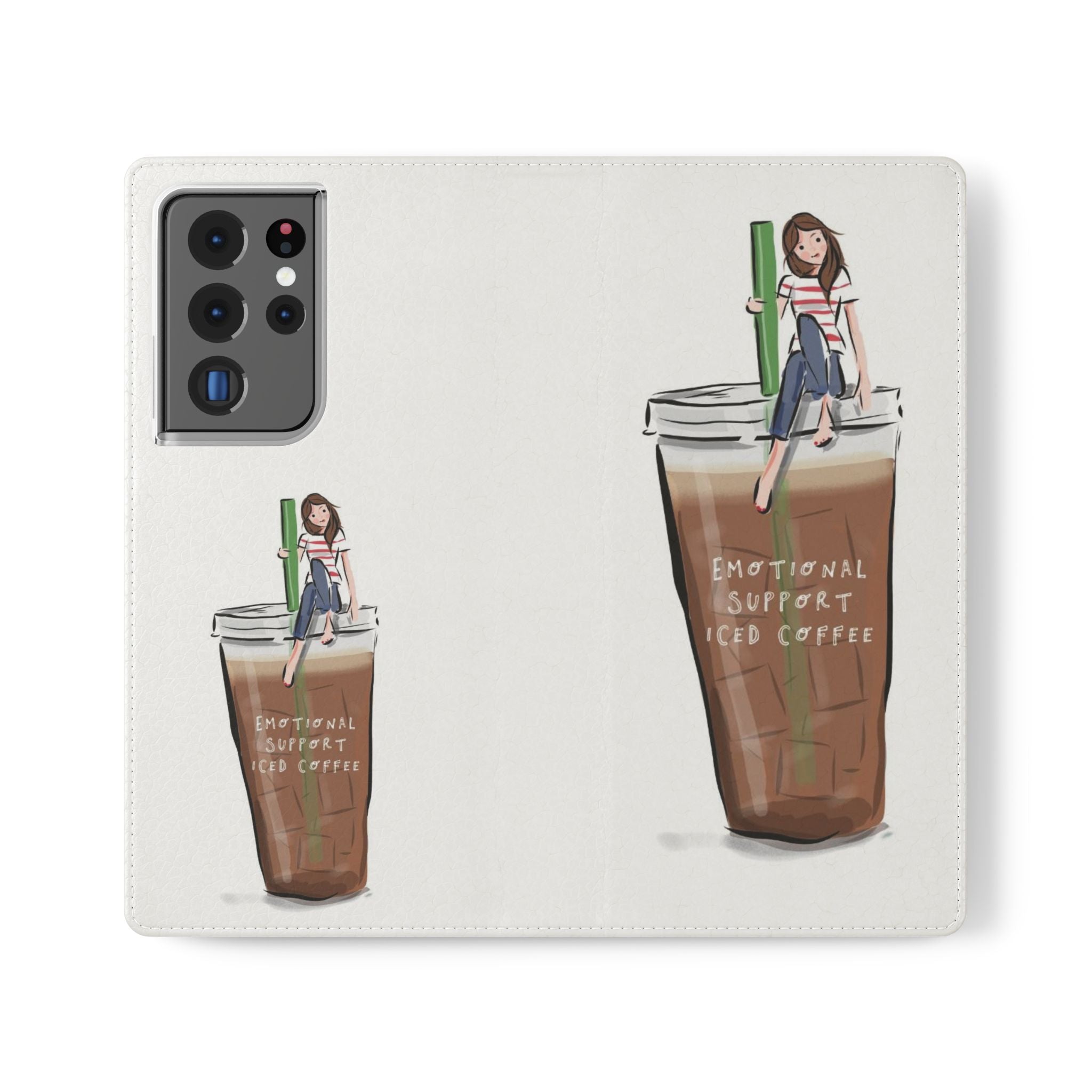 Flip Case — "Emotional Support Iced Coffee" Phone Wallet Case