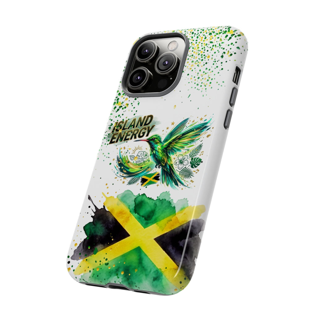 Island Energy Tough Phone Case — Colorful Hummingbird & Tropical Sunset Protective Cover