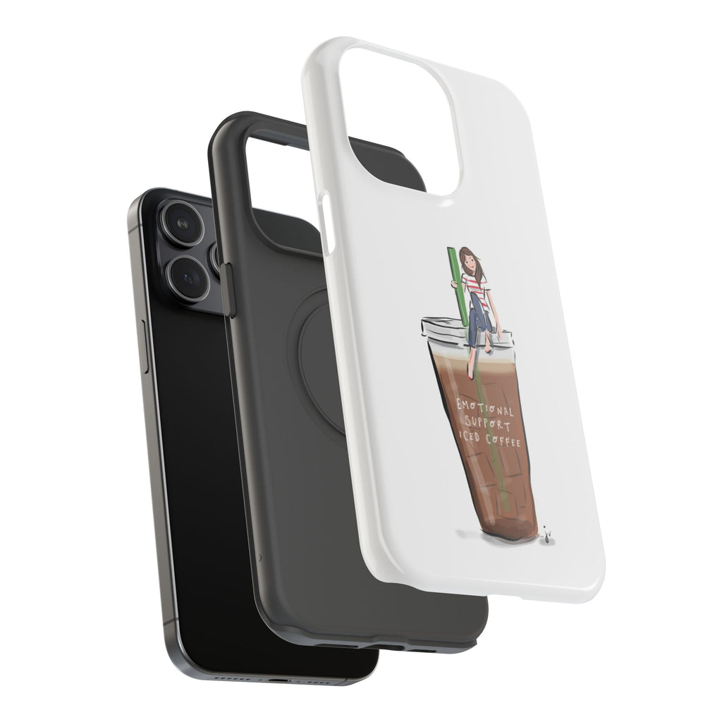 Iced Coffee & Me Phone Case — Cute Illustration 'Emotional Support Iced Coffee' Impact-Resistant Case