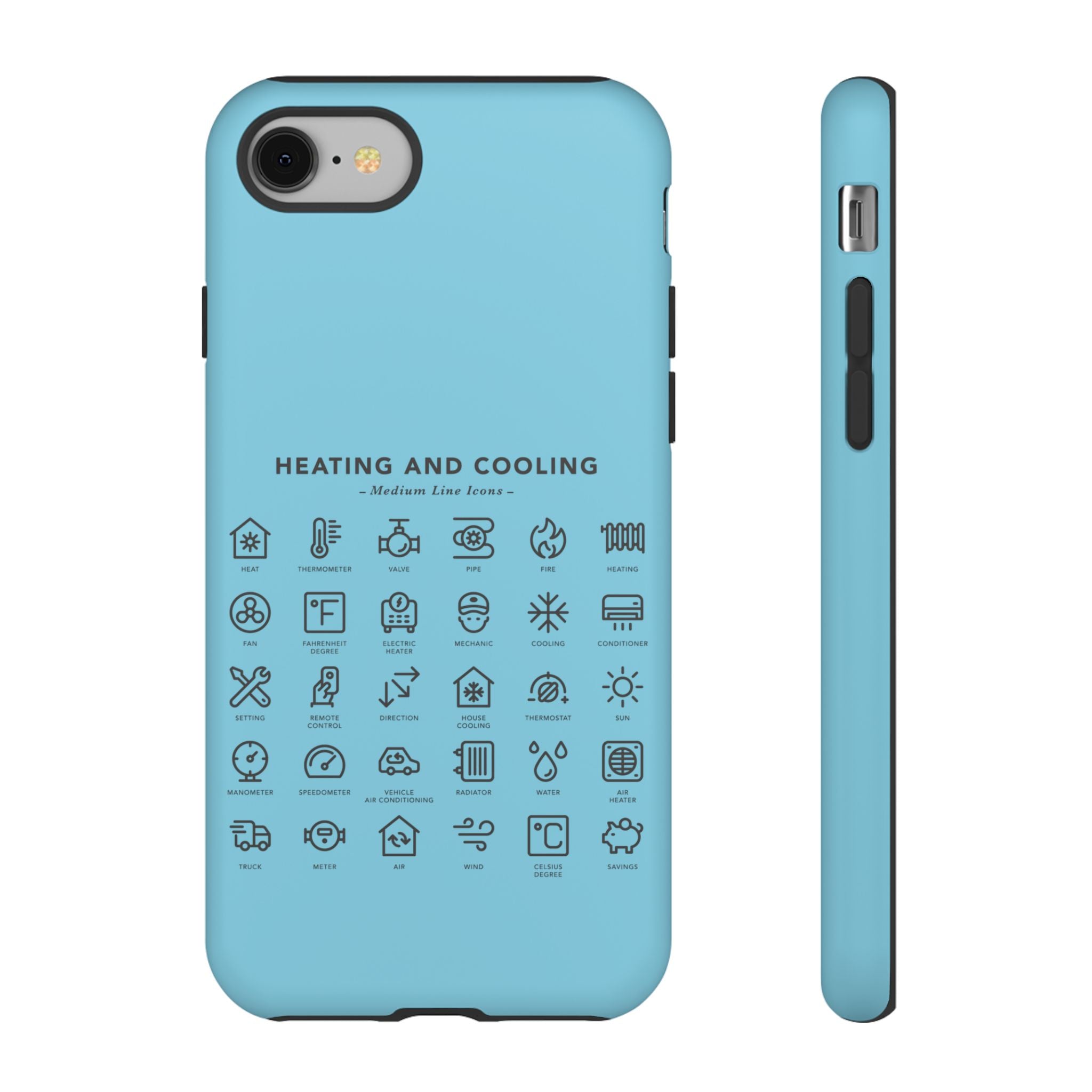 Heating and Cooling Icons Phone Case – HVAC Technician Protective Phone Cover