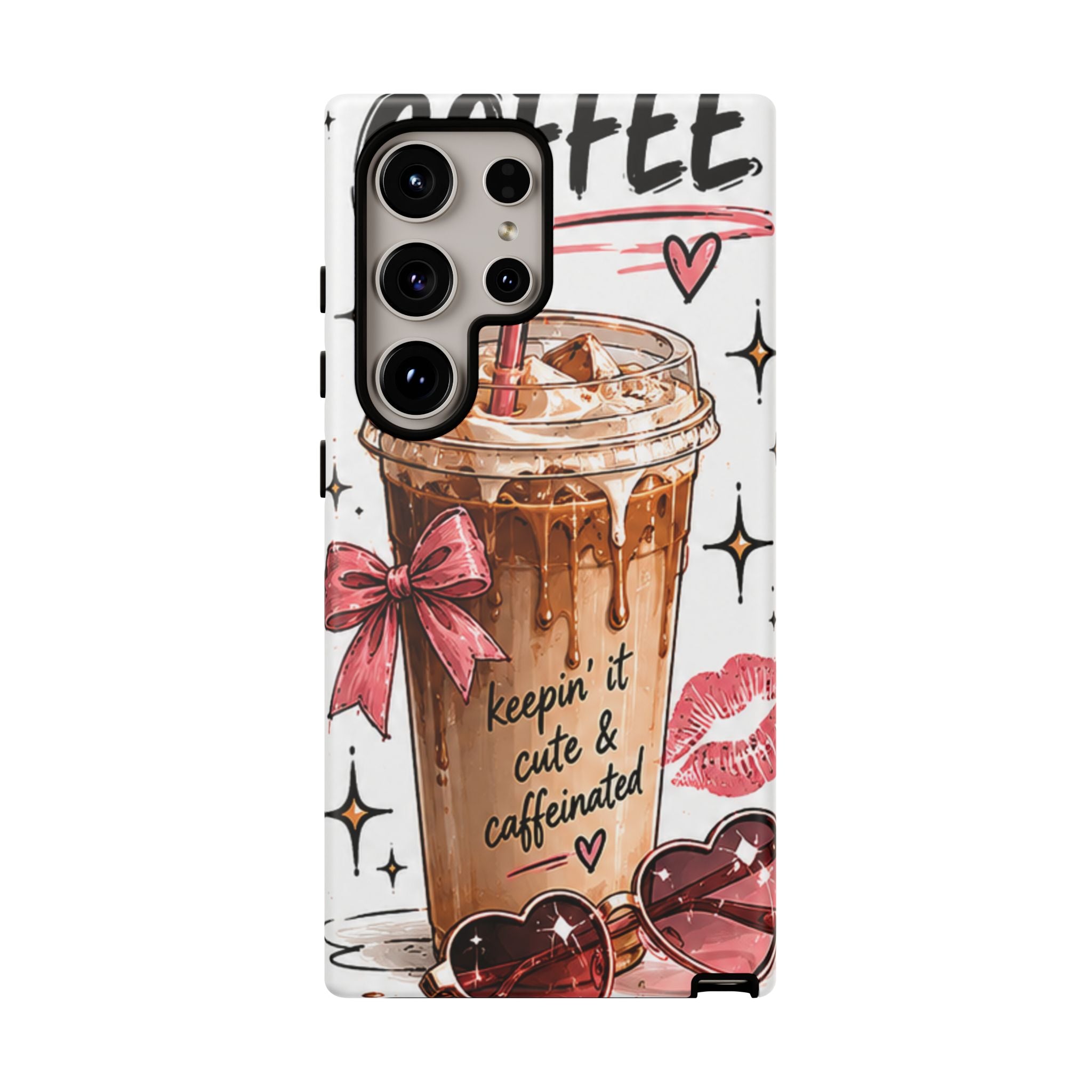 Phone Case — "Keepin' It Cute & Caffeinated" Iced Coffee Design