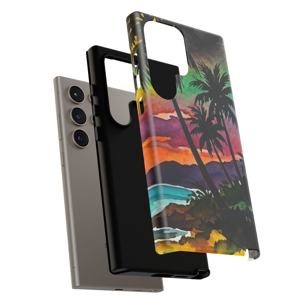 Tropical Sunset Phone Case – Palm Tree Beach Protective Cover