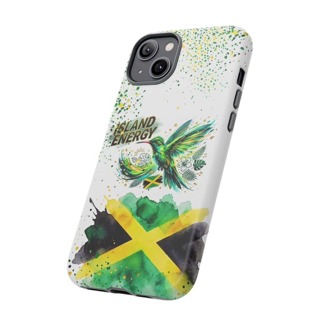Island Energy Tough Phone Case — Colorful Hummingbird & Tropical Sunset Protective Cover