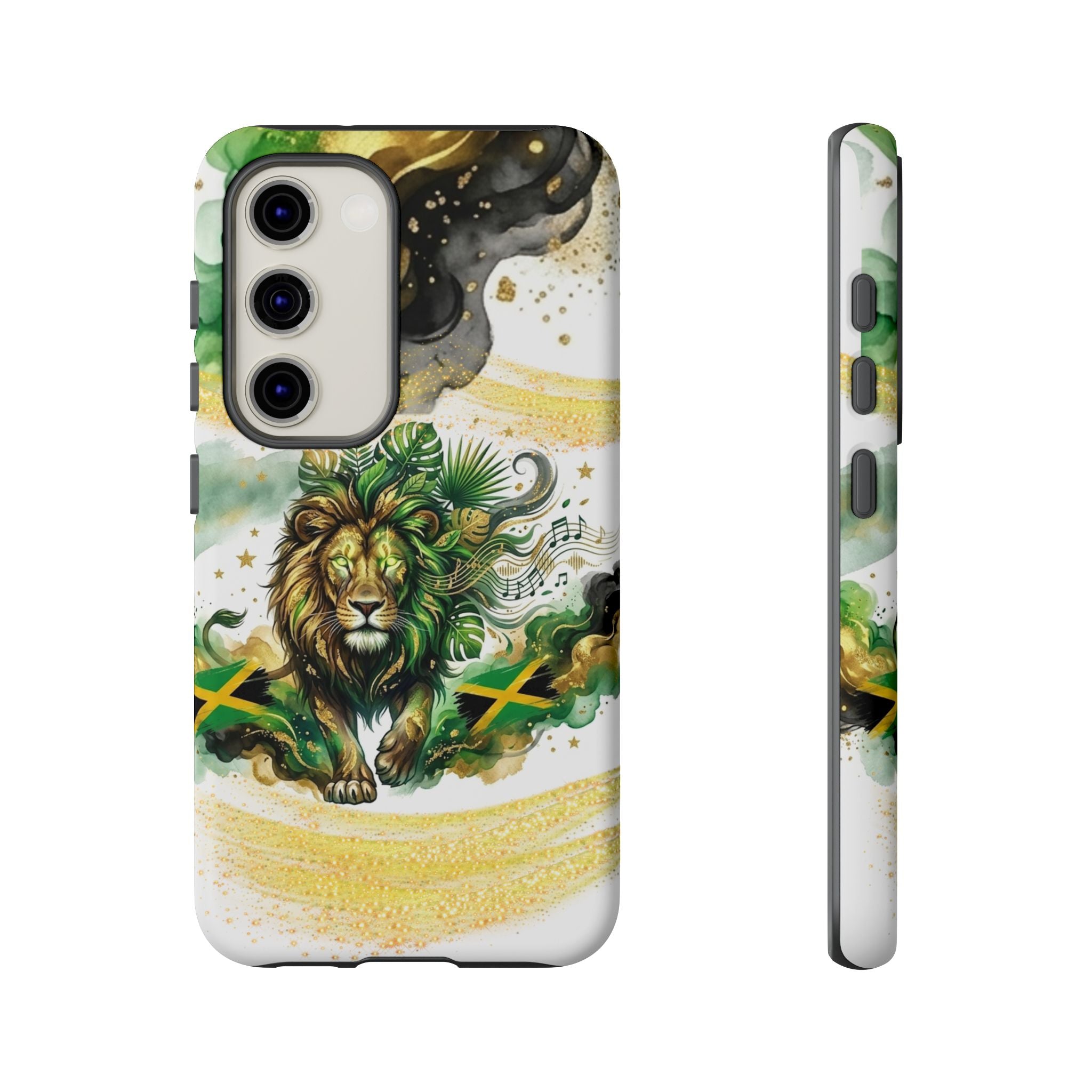 Reggae Lion Phone Case — Jamaican Flag Rasta Art Tough Phone Cover
