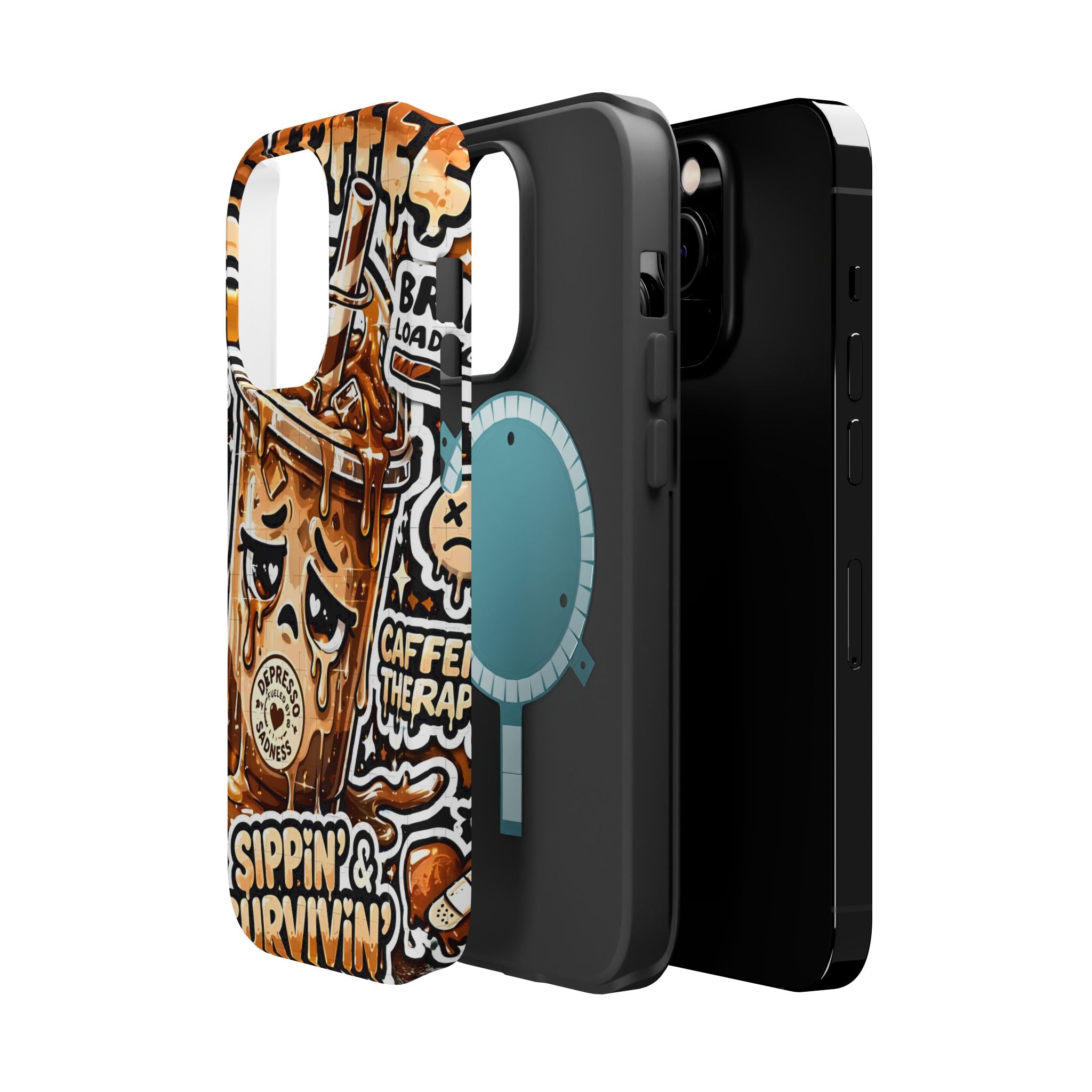Iced Coffee Phone Case — “Sippin' & Survivin'” Magnetic Impact-Resistant Case