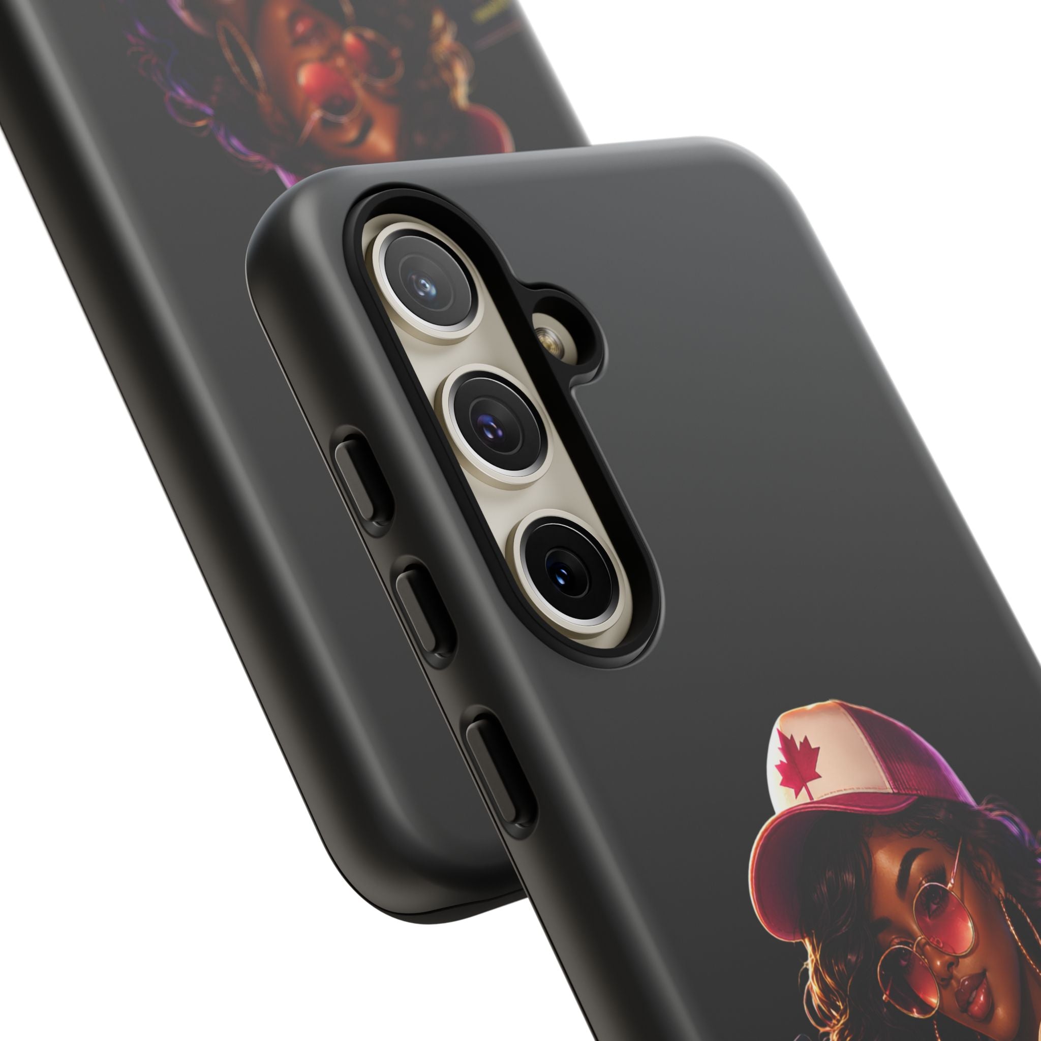 Phone Case — Stylish Urban Woman Design with Maple Cap