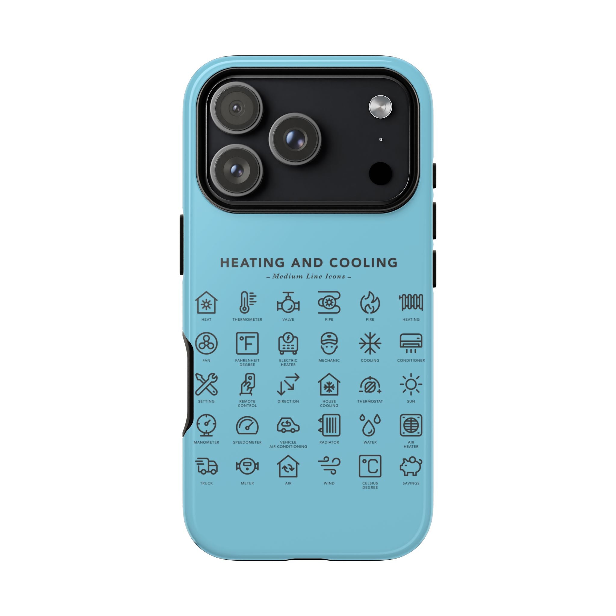 Heating and Cooling Icons Phone Case – HVAC Technician Protective Phone Cover