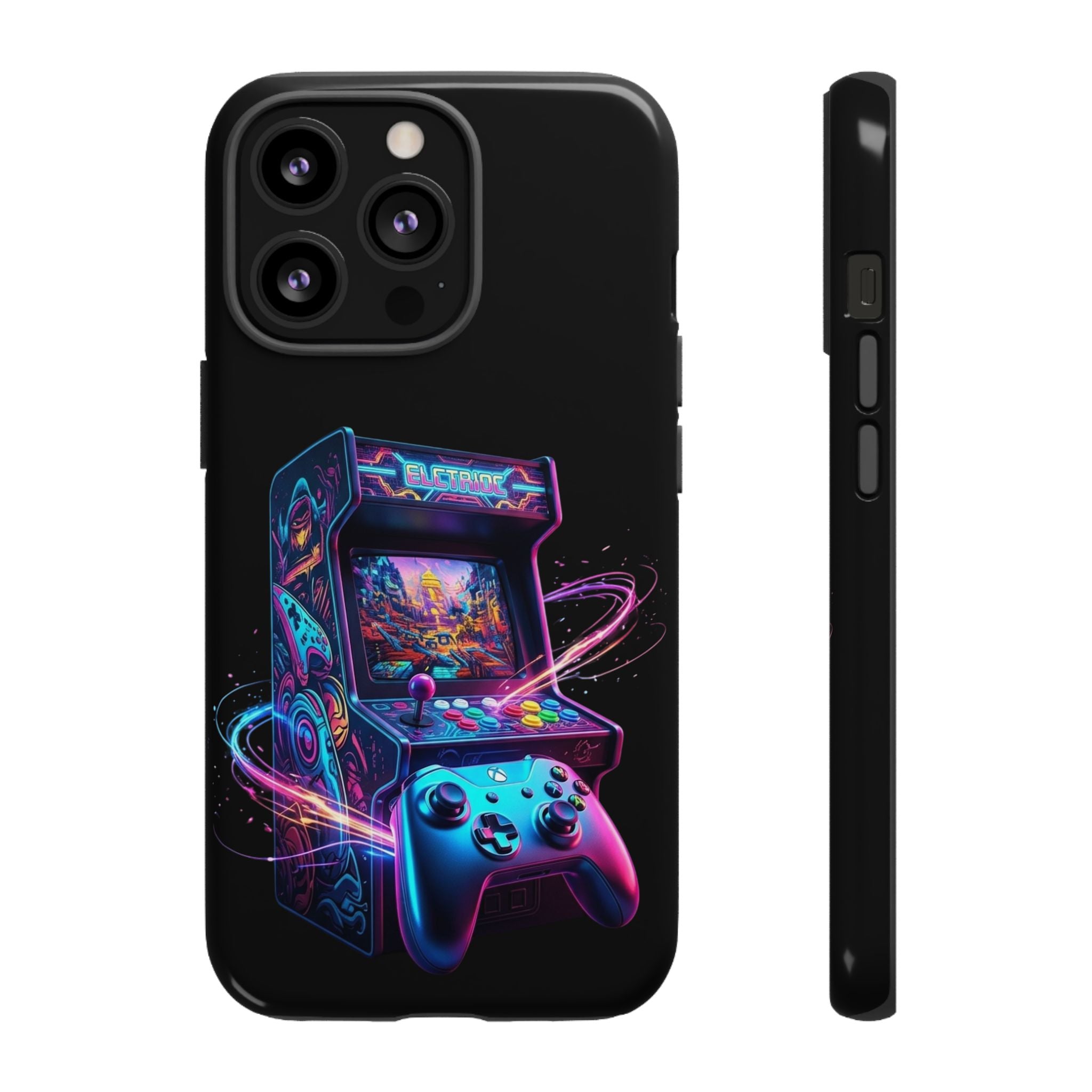Retro Arcade Phone Case — Neon Gaming Controller Design