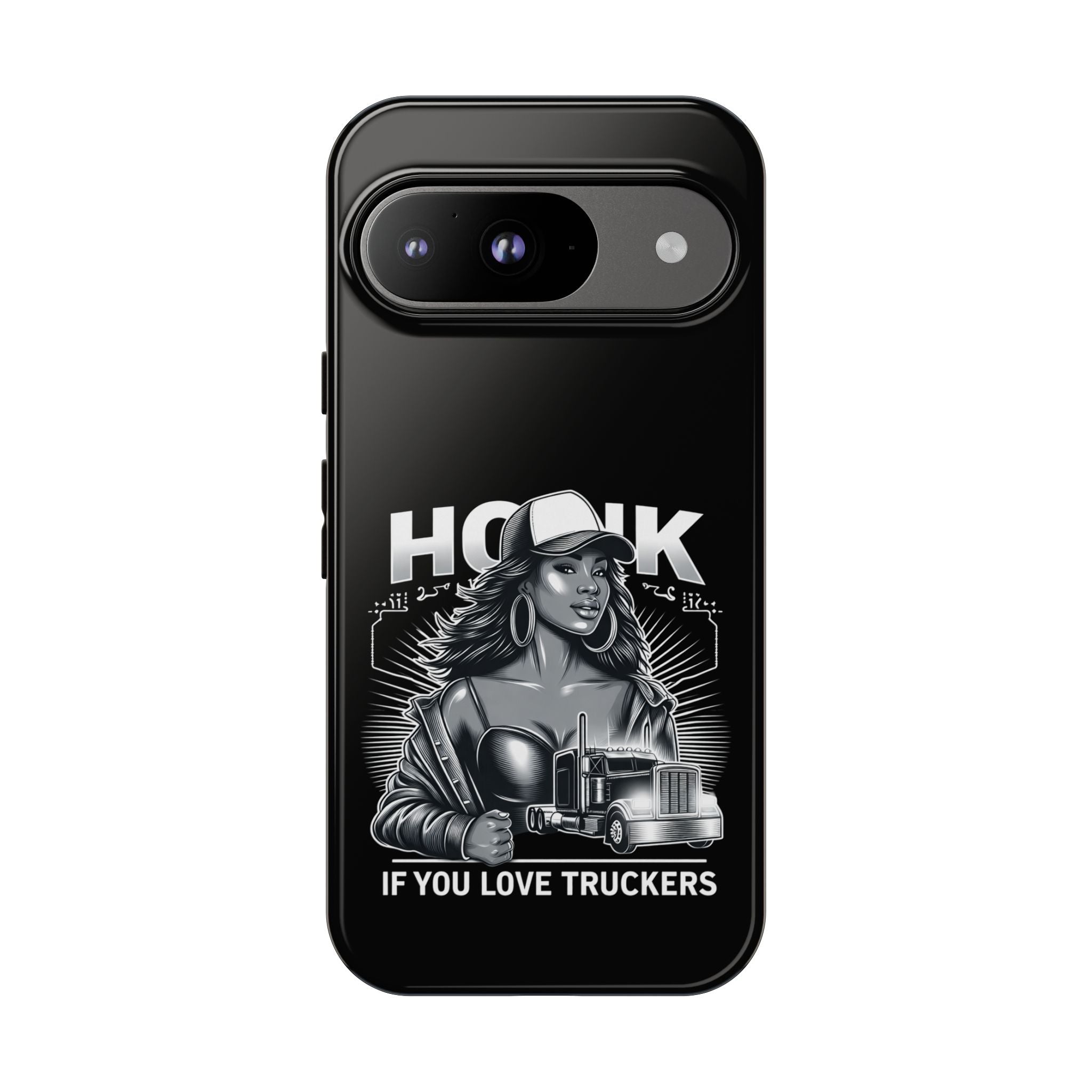 Phone Case — 'Honk' Trucker Girl Retro Semi Truck Protective Case