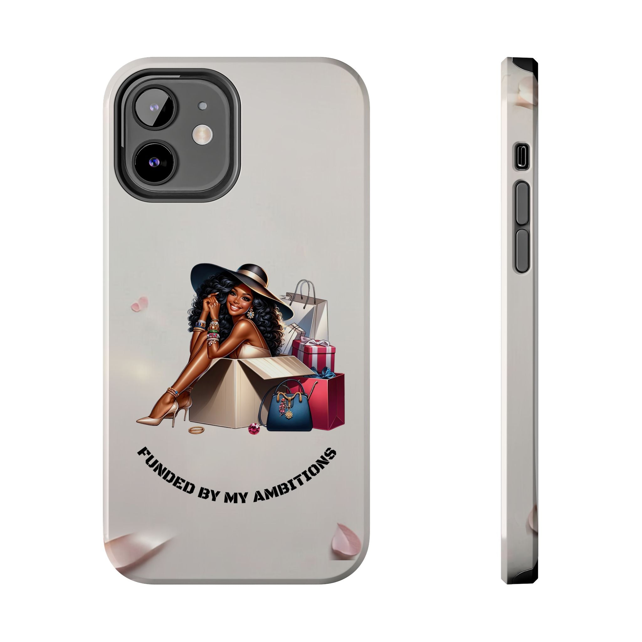 Chic Shopper Tough Phone Case — Stylish Black Woman with Shopping Bags
