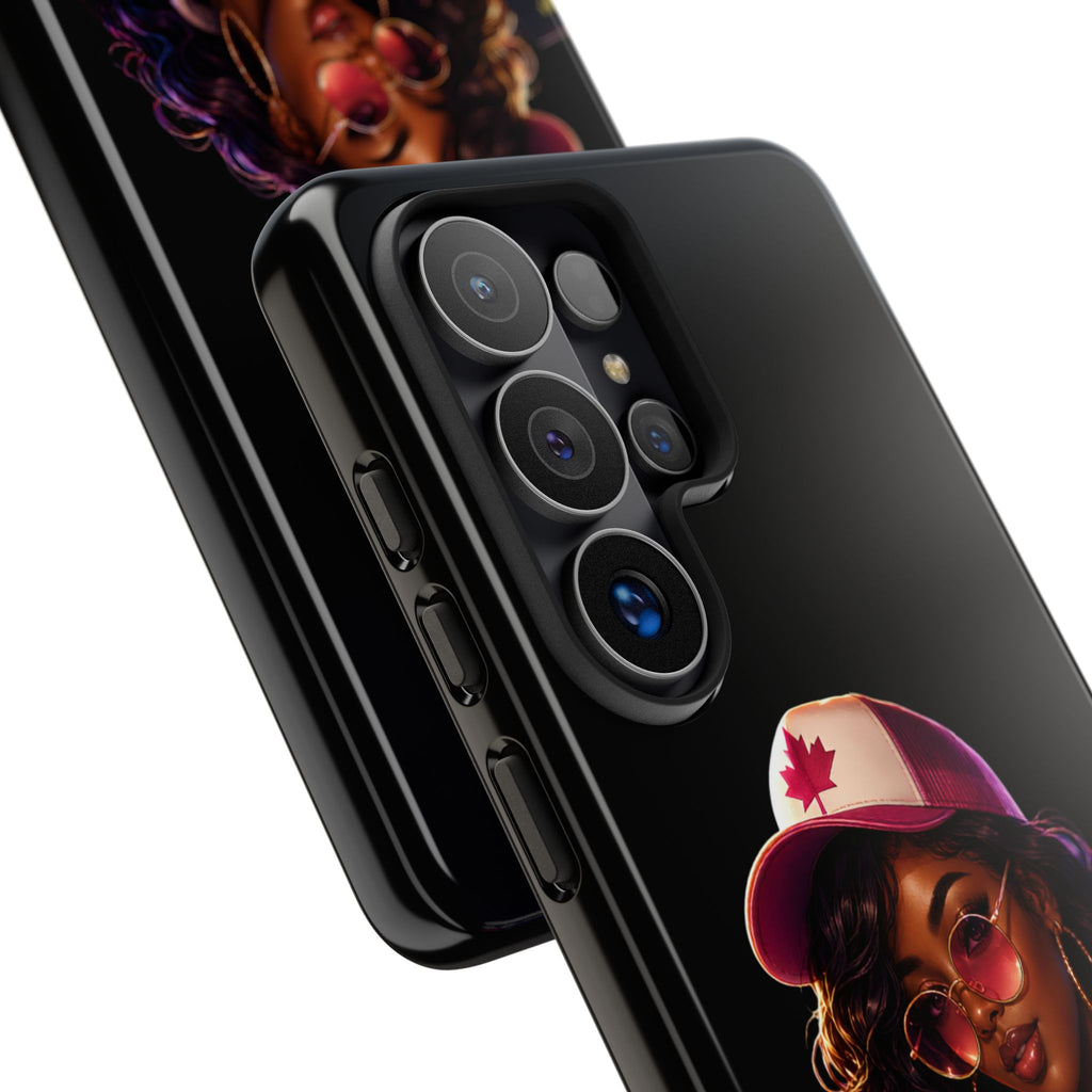Phone Case - Cool Urban Woman with Headphones & Maple Hat