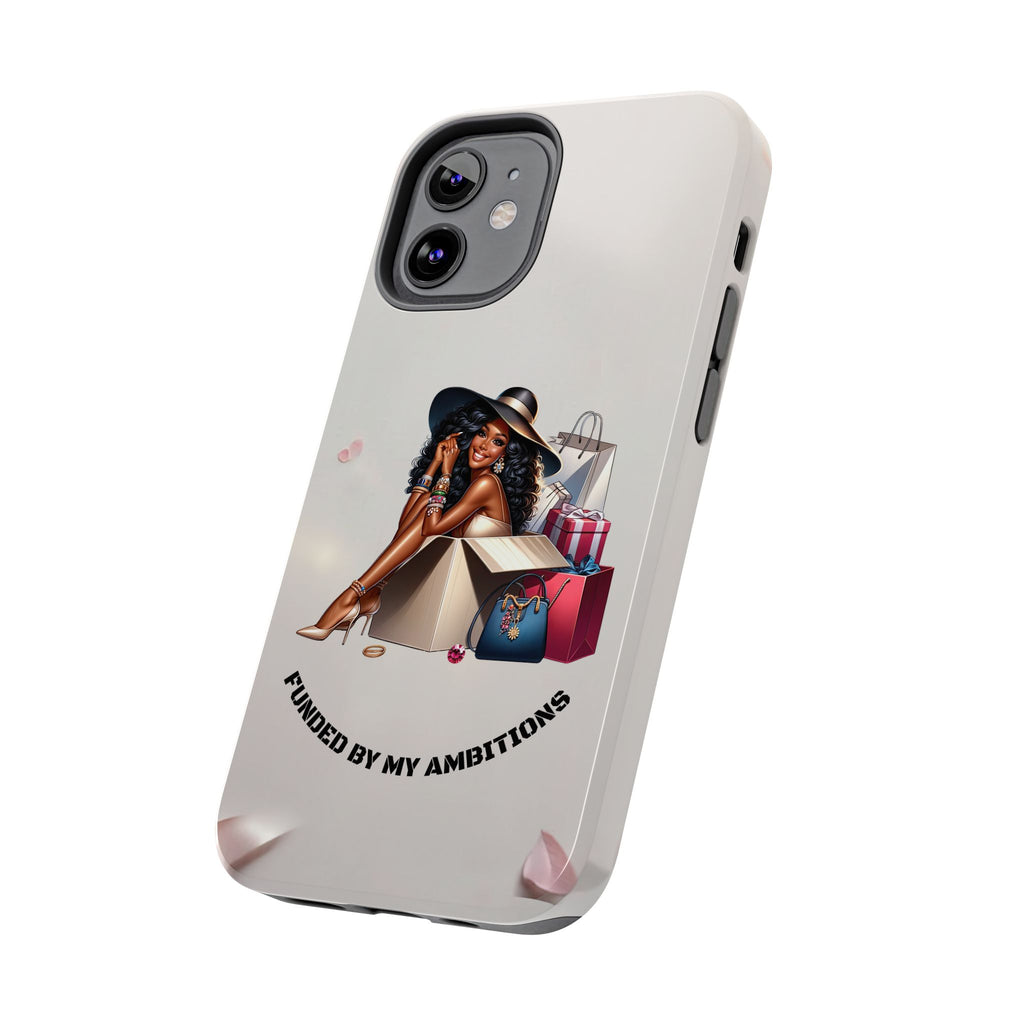 Chic Shopper Tough Phone Case — Stylish Black Woman with Shopping Bags