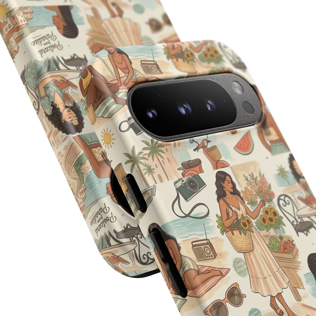 Tropical Vacation Phone Case — Vintage Beach Women Pattern
