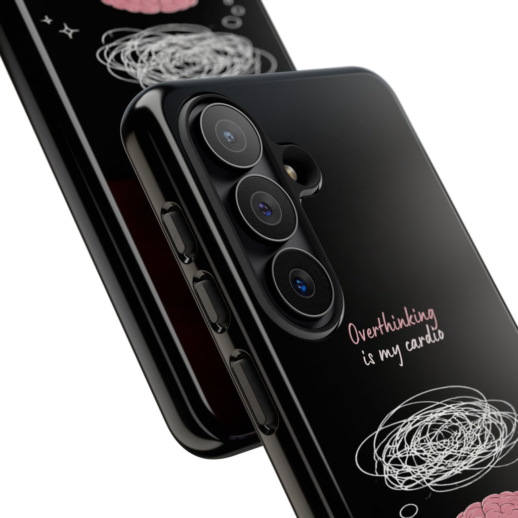 Phone Case — "Overthinking Is My Cardio" Cute Meditating Brain Protective Case