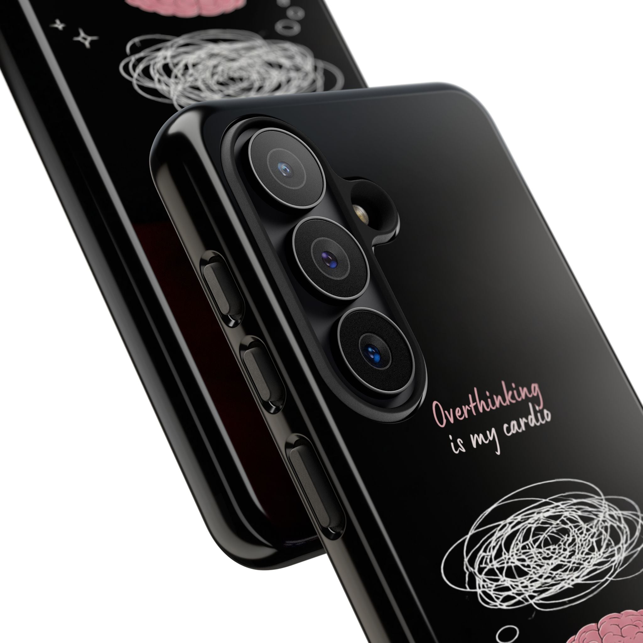 Phone Case — "Overthinking Is My Cardio" Cute Meditating Brain Protective Case