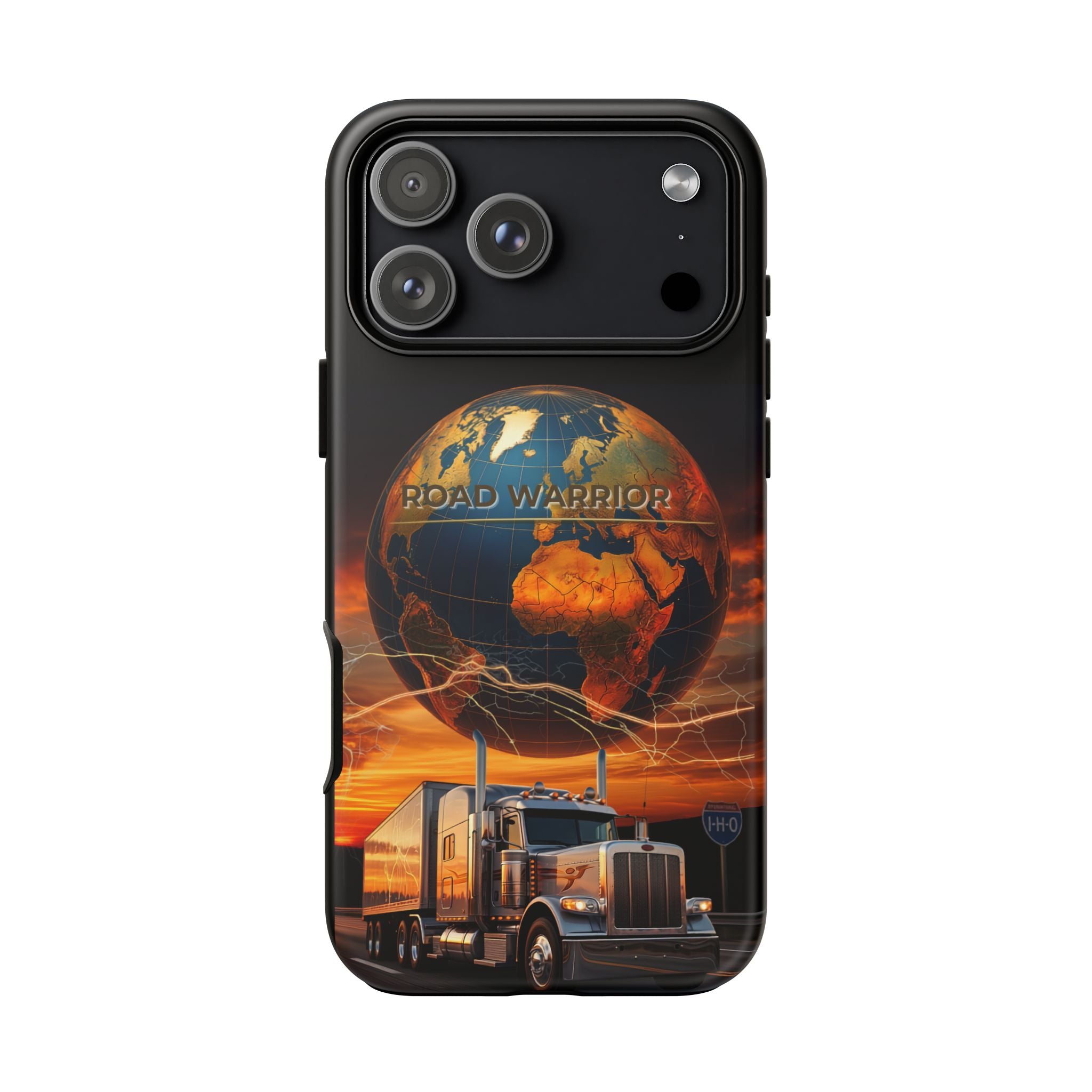 Truck Driver Phone Case — 'Global Road Warrior' Semi Truck Globe Tough Phone Cover