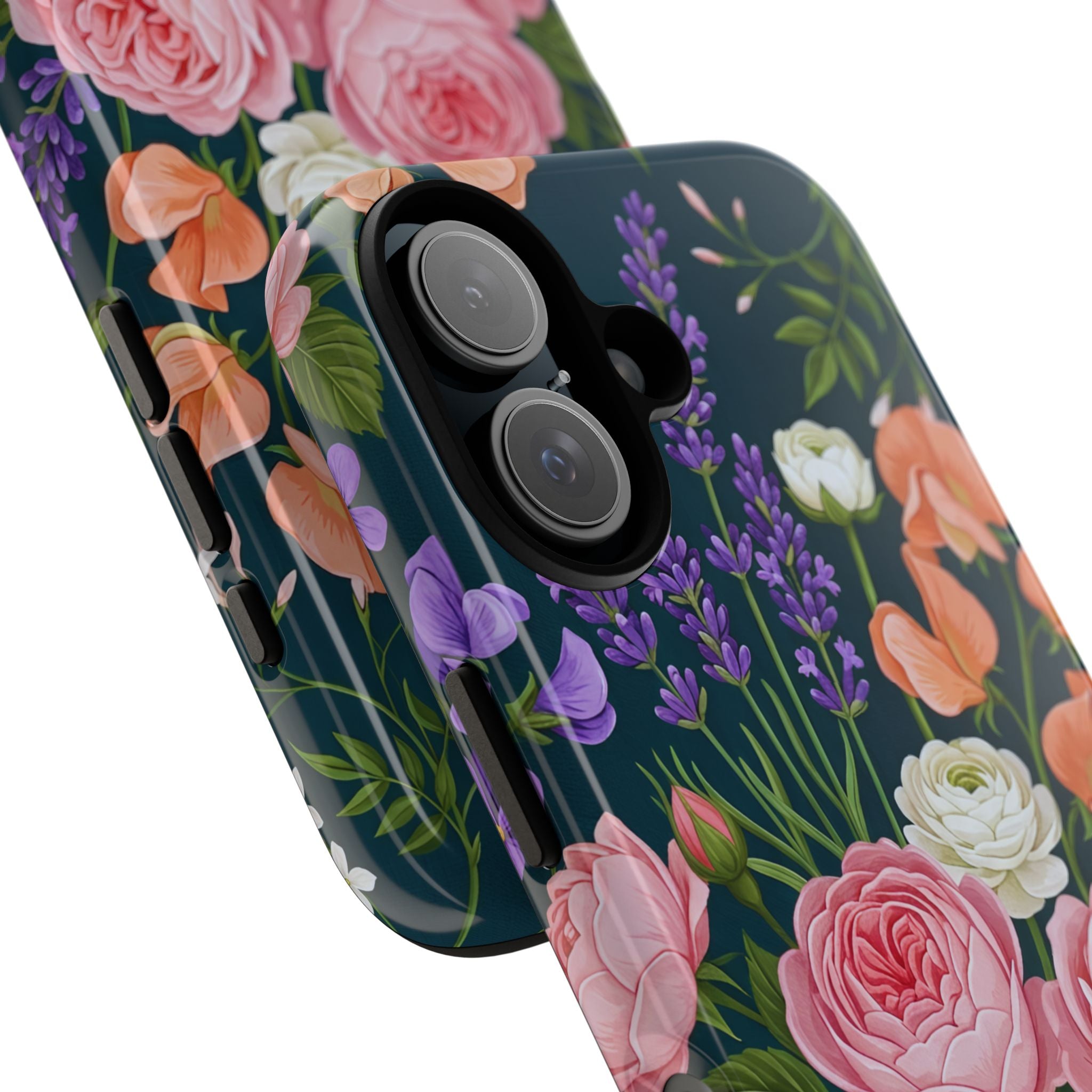 Floral Bouquet Phone Case — Vintage Roses & Lavender Protective Cover
