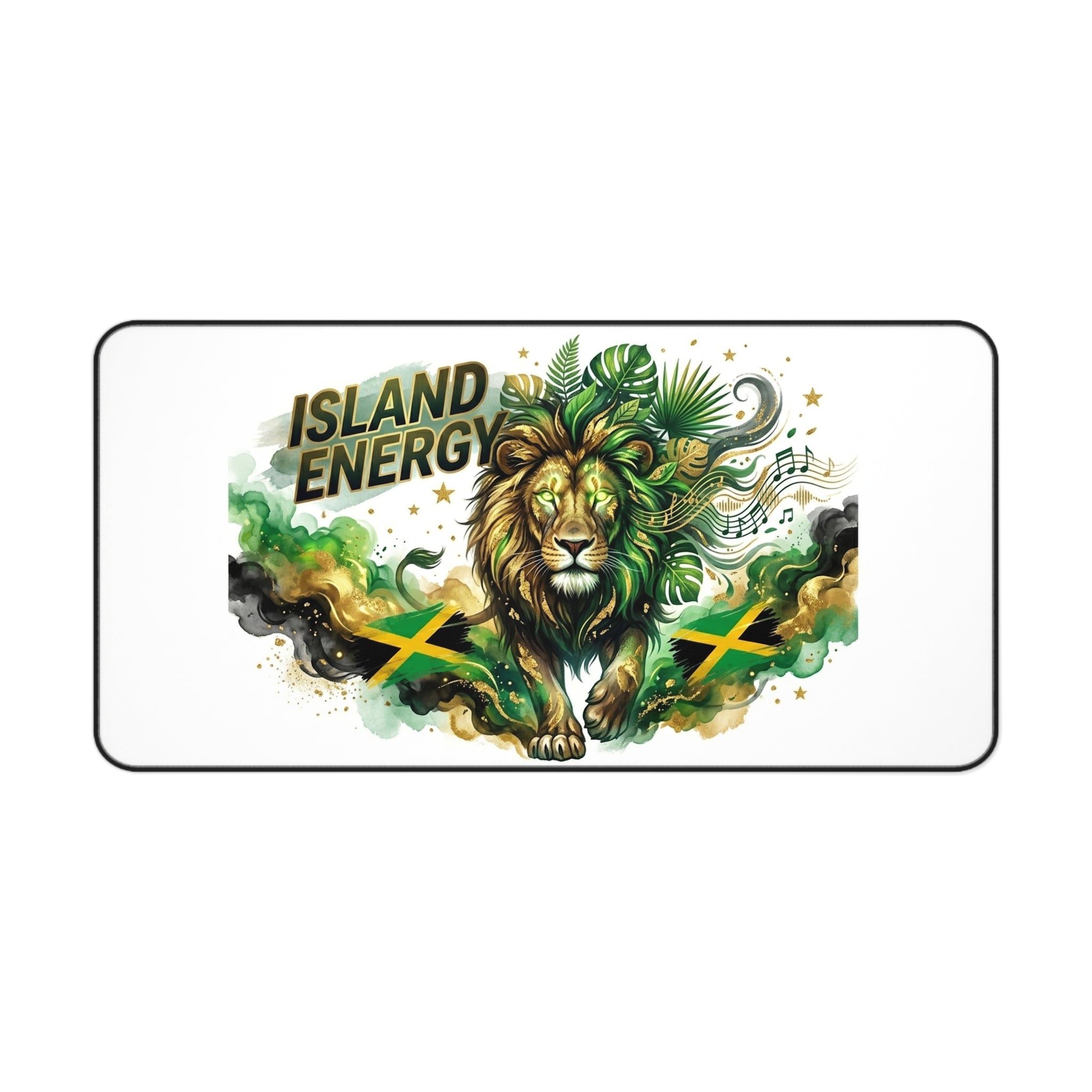 Island Energy Desk Mat — Jamaican Lion Gaming/Office Mouse Pad