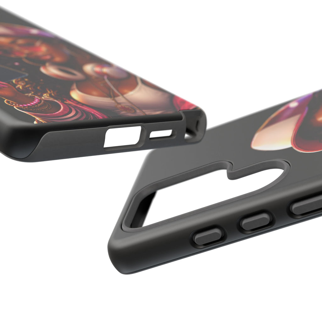 Tough Case – Stylized Urban Girl Phone Case with Headphones & Passport
