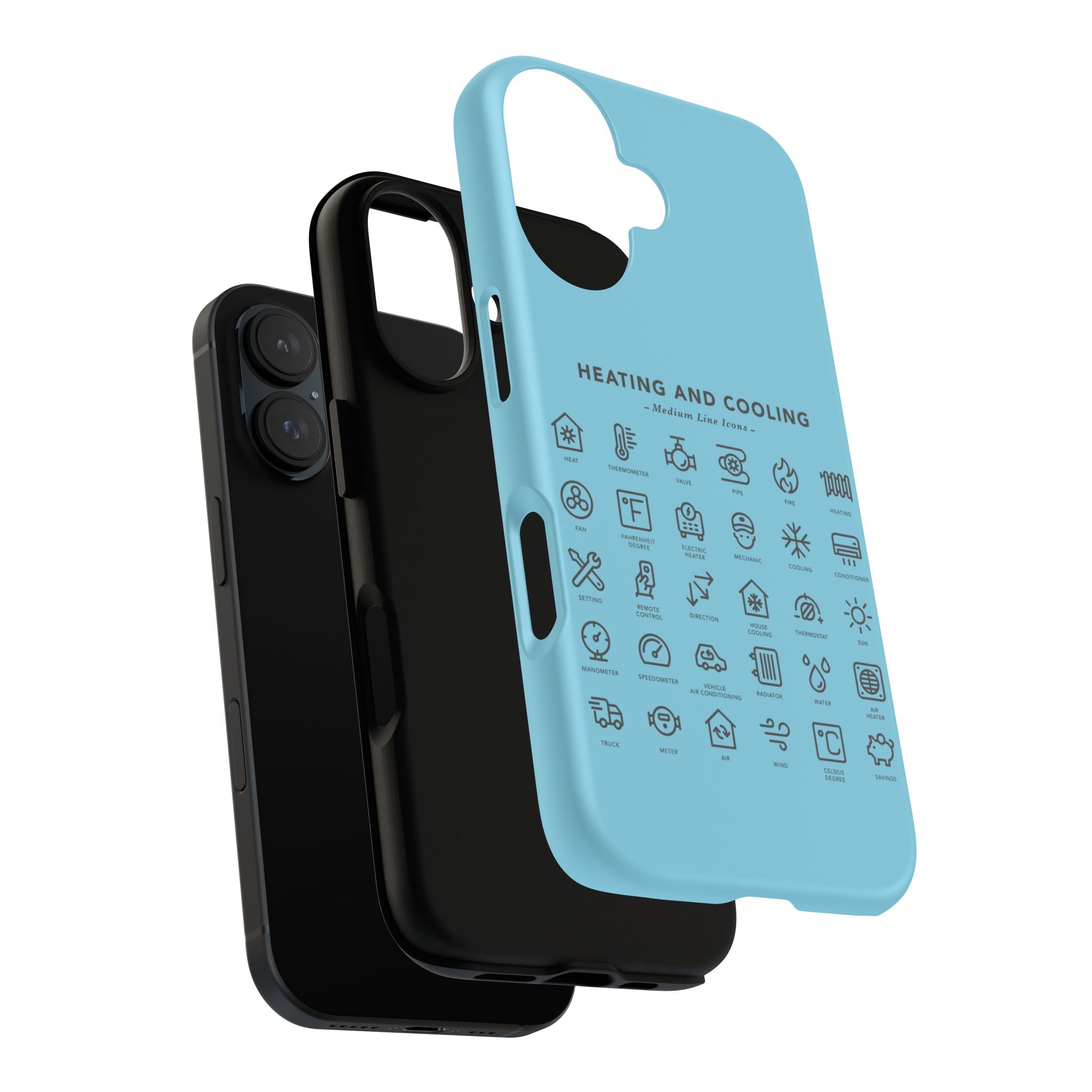 Heating and Cooling Icons Phone Case – HVAC Technician Protective Phone Cover