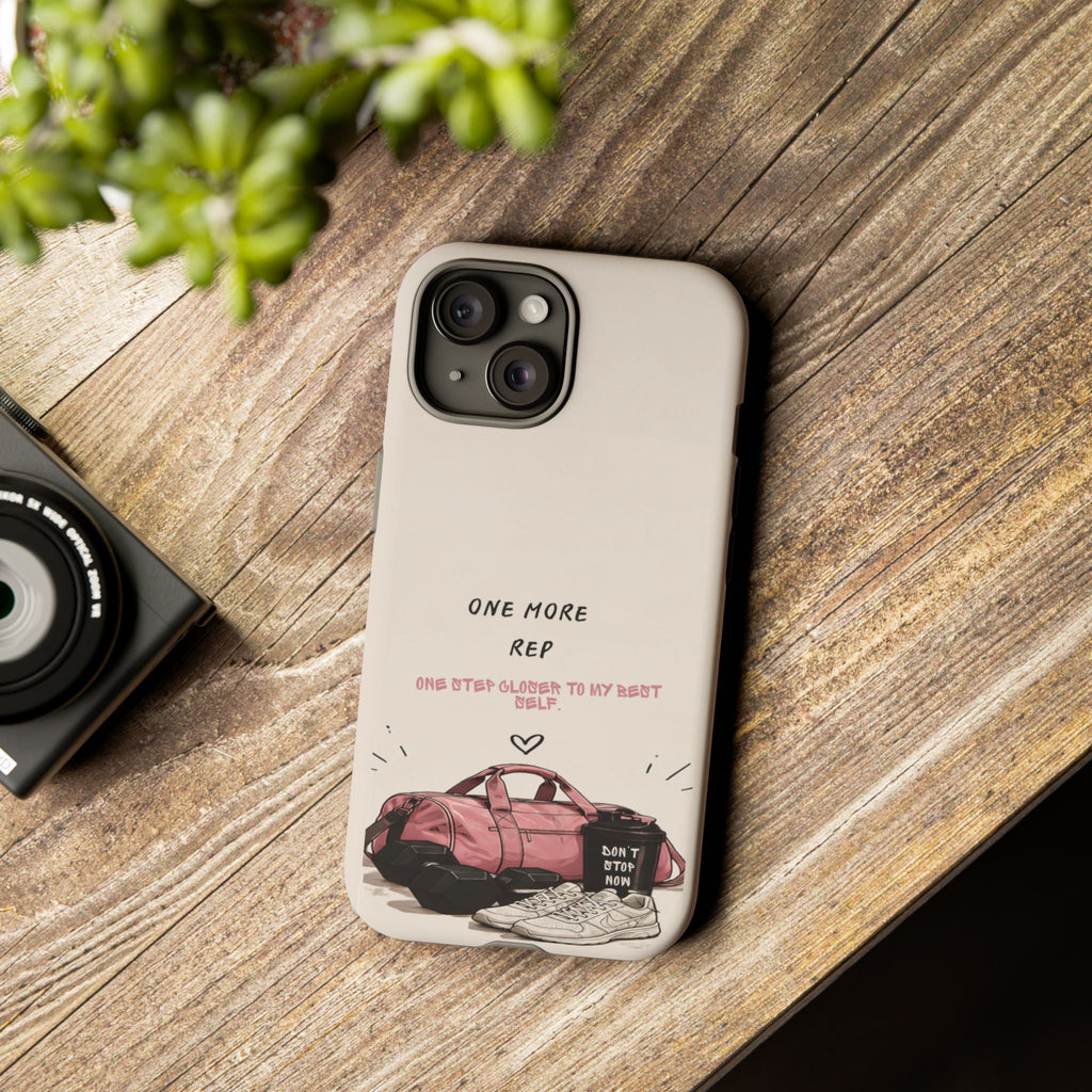 Gym Phone Case — "One More Rep" Workout Duffle & Sneakers Protective Case