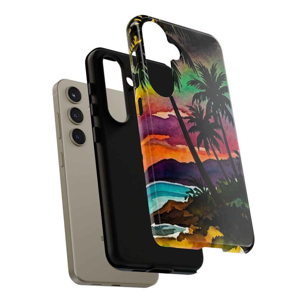 Tropical Sunset Phone Case – Palm Tree Beach Protective Cover