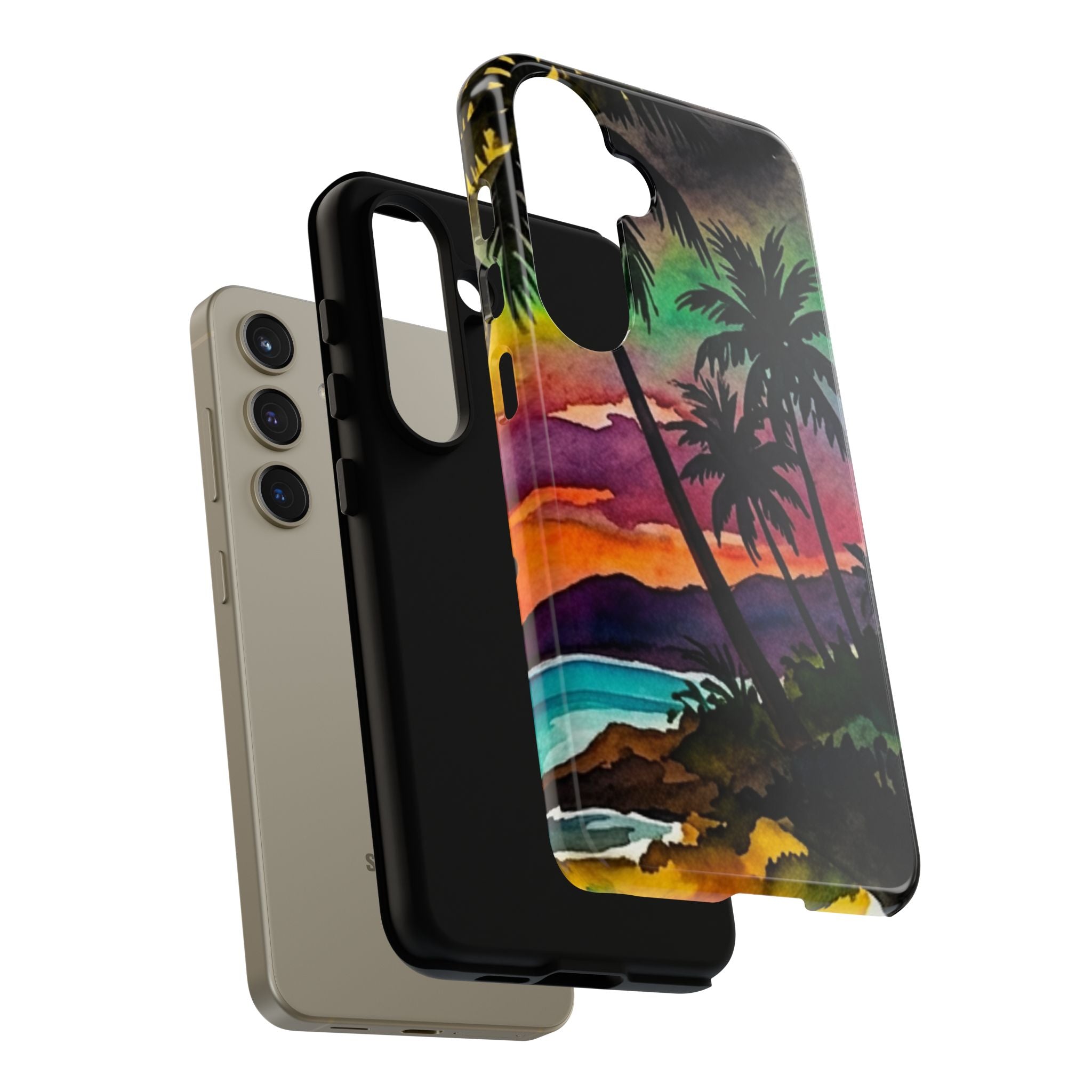 Tropical Sunset Phone Case – Palm Tree Beach Protective Cover