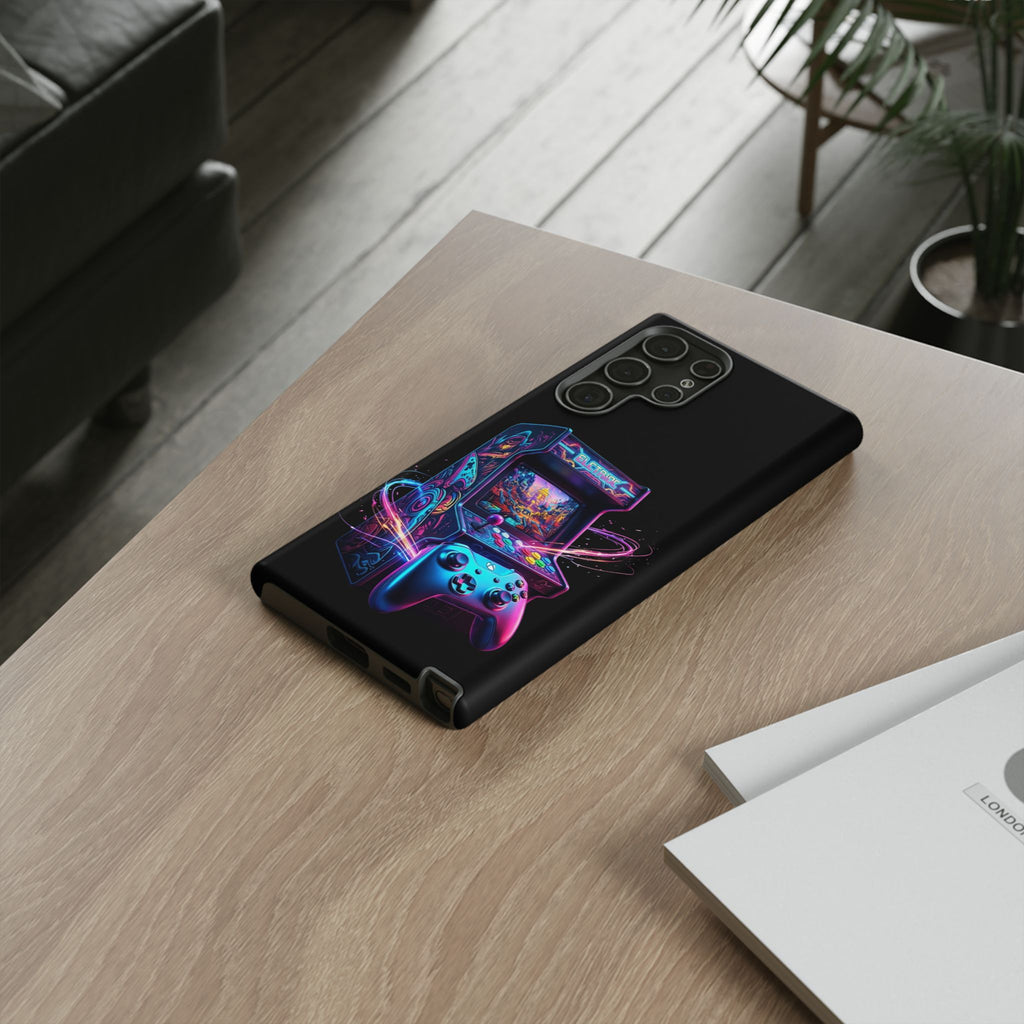 Retro Arcade Phone Case — Neon Gaming Controller Design