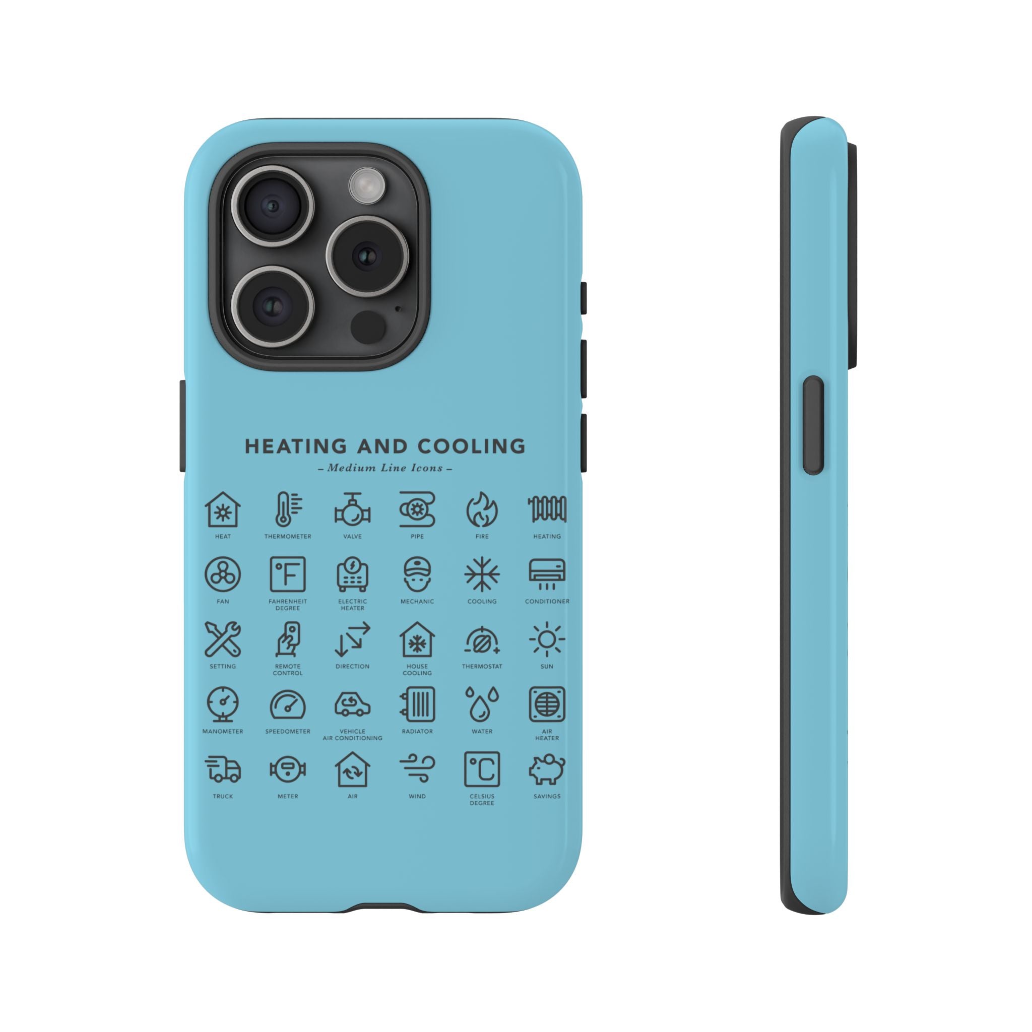 Heating and Cooling Icons Phone Case – HVAC Technician Protective Phone Cover