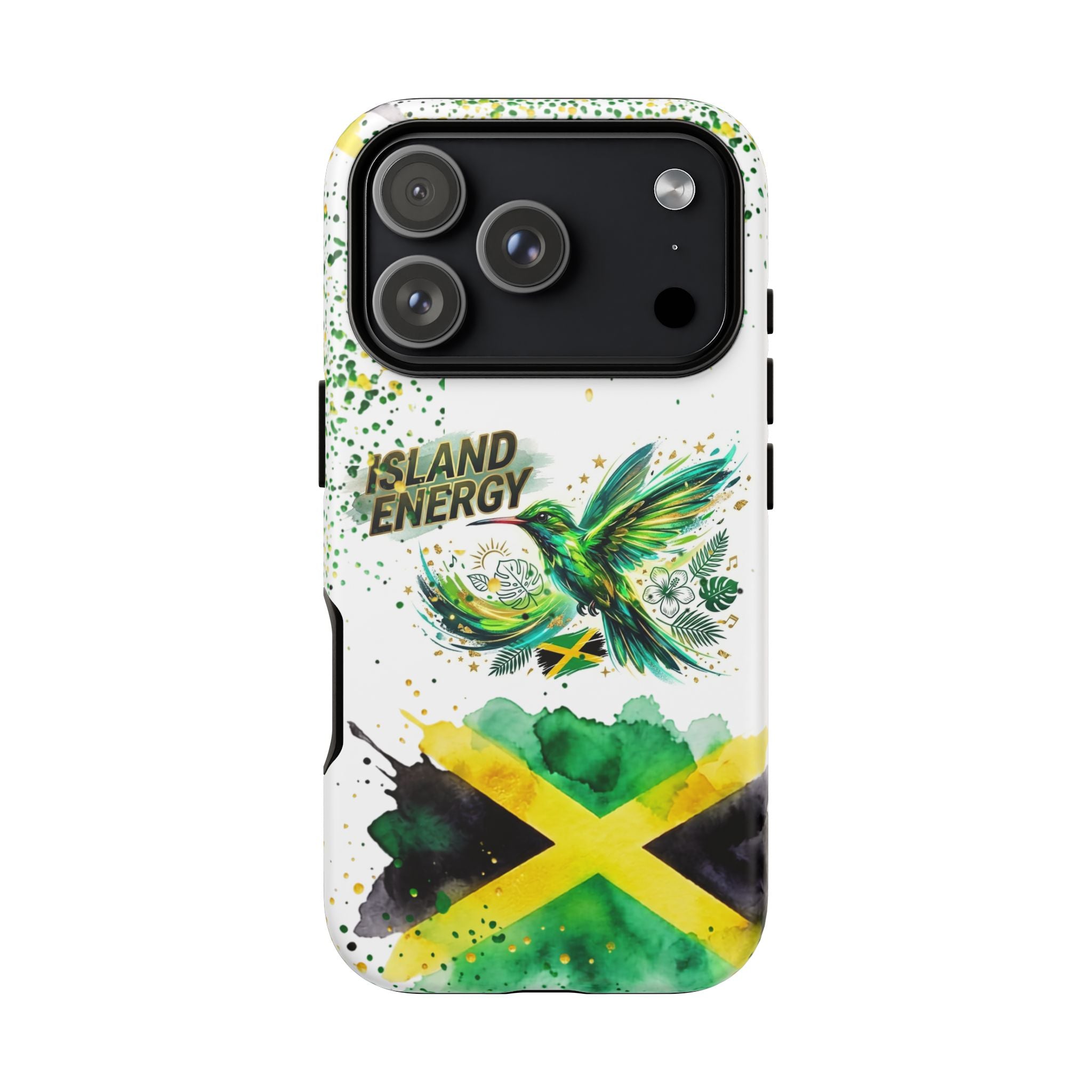 Island Energy Tough Phone Case — Colorful Hummingbird & Tropical Sunset Protective Cover