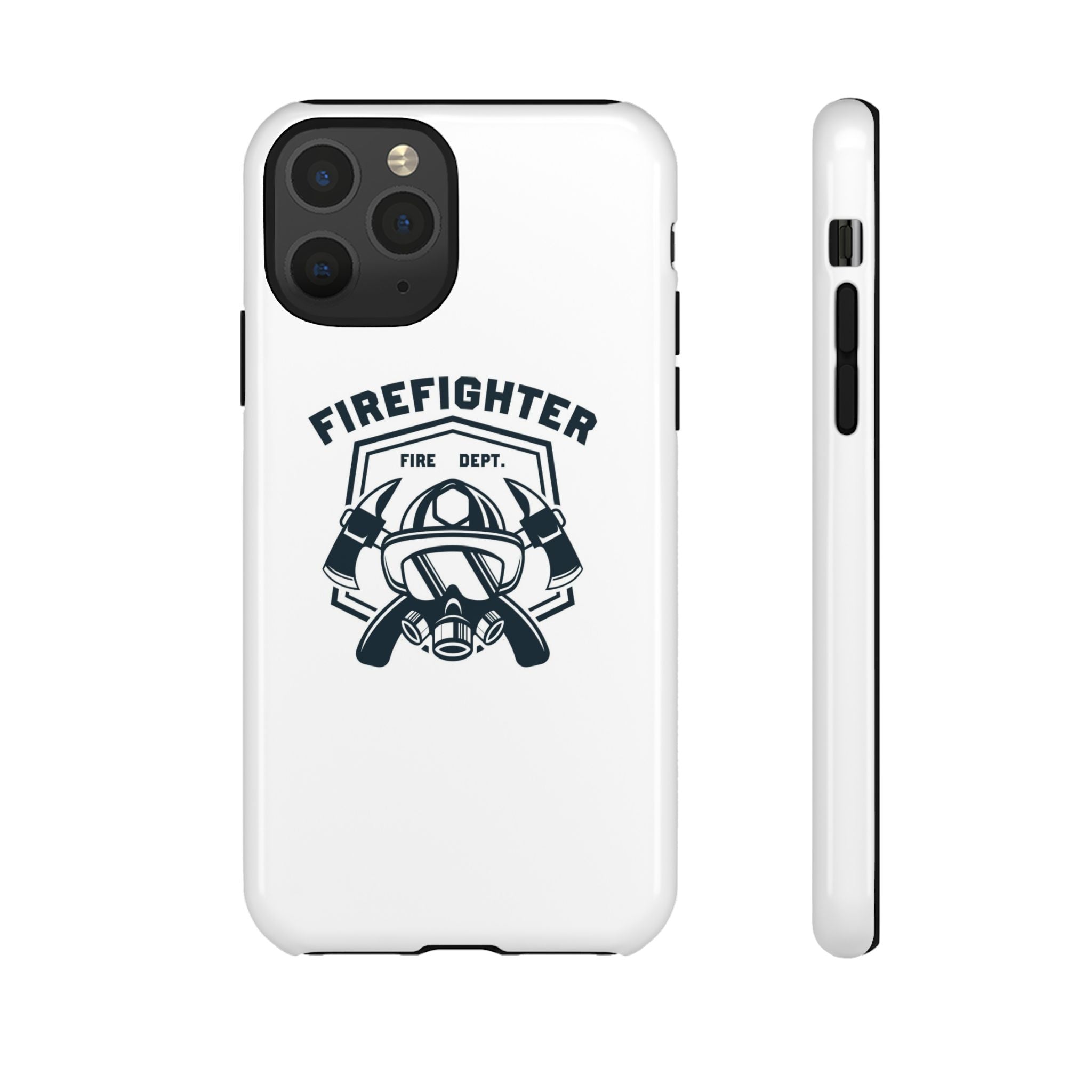 Firefighter Tough Phone Case — Fire Dept Helmet & Axes Protective Cover