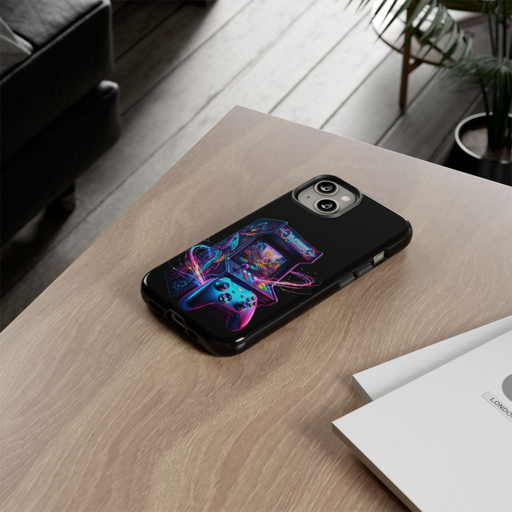 Retro Arcade Phone Case — Neon Gaming Controller Design