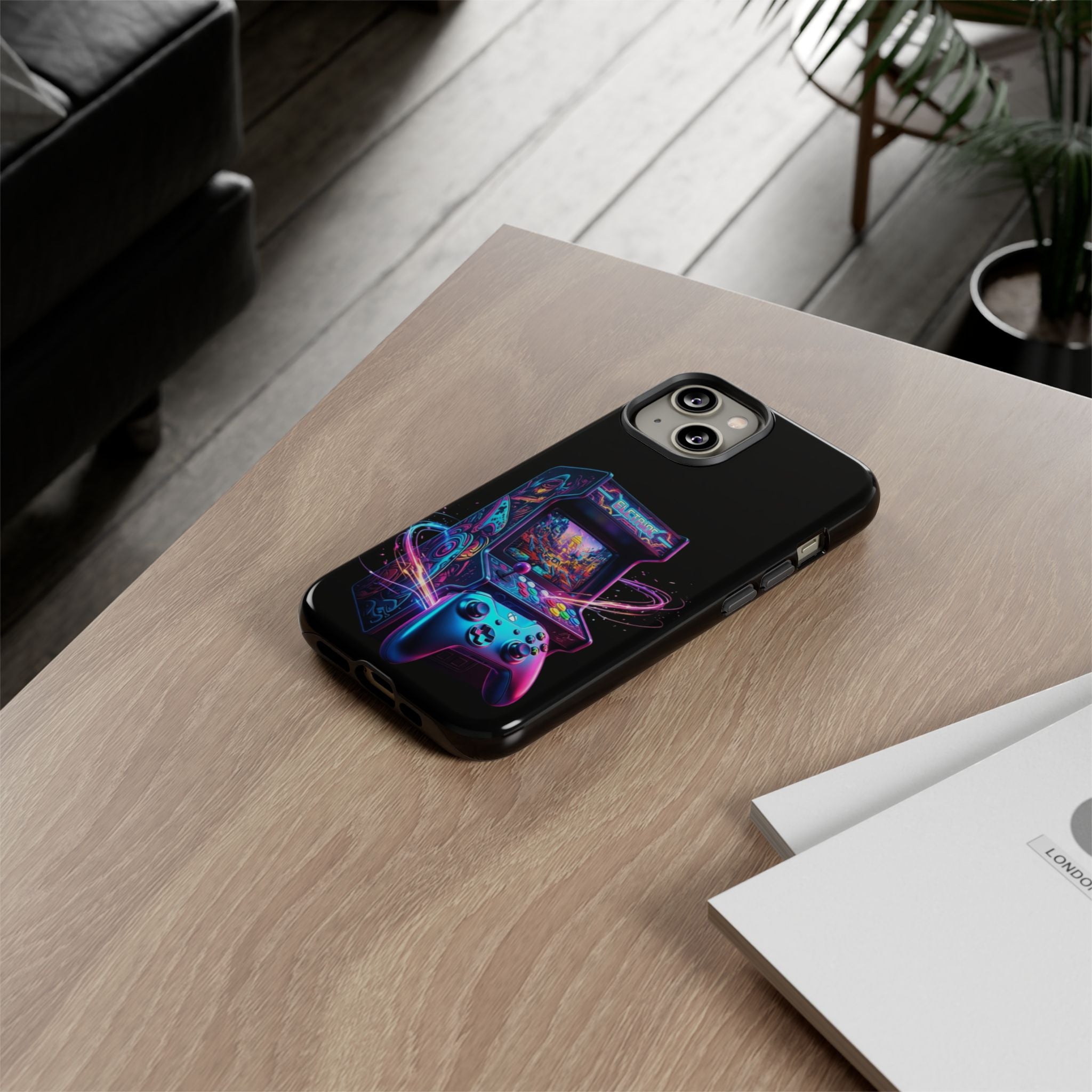Retro Arcade Phone Case — Neon Gaming Controller Design