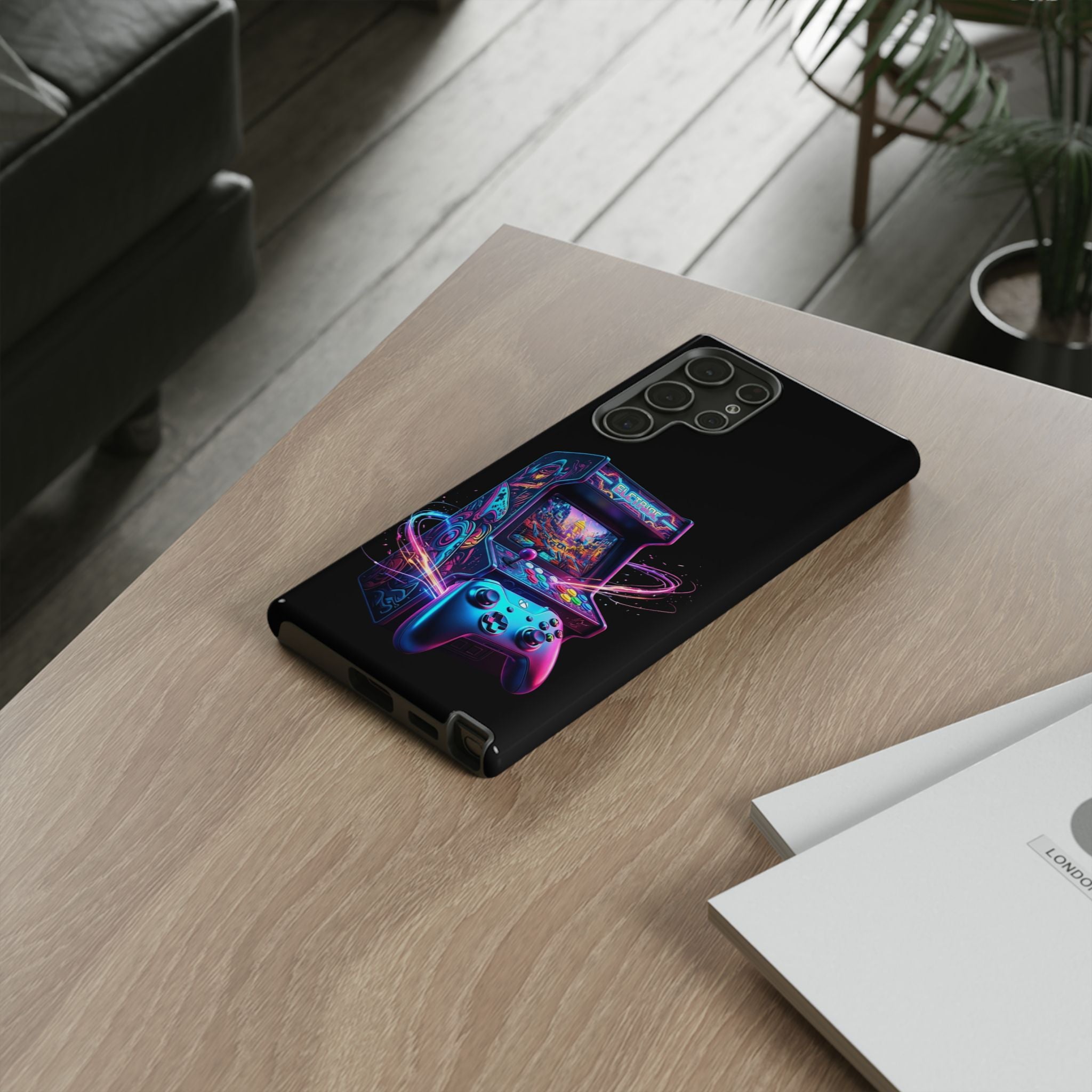 Retro Arcade Phone Case — Neon Gaming Controller Design
