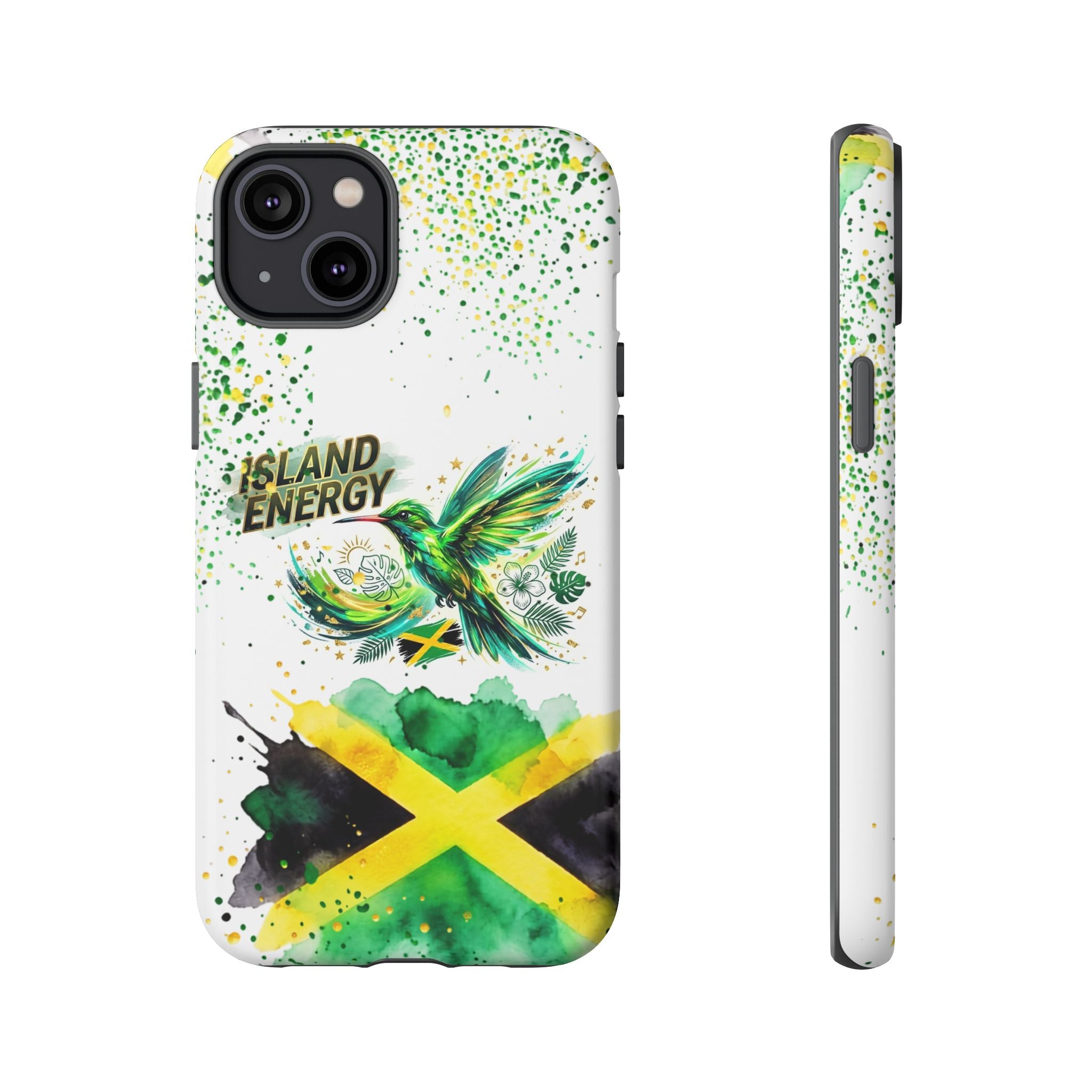 Island Energy Tough Phone Case — Colorful Hummingbird & Tropical Sunset Protective Cover