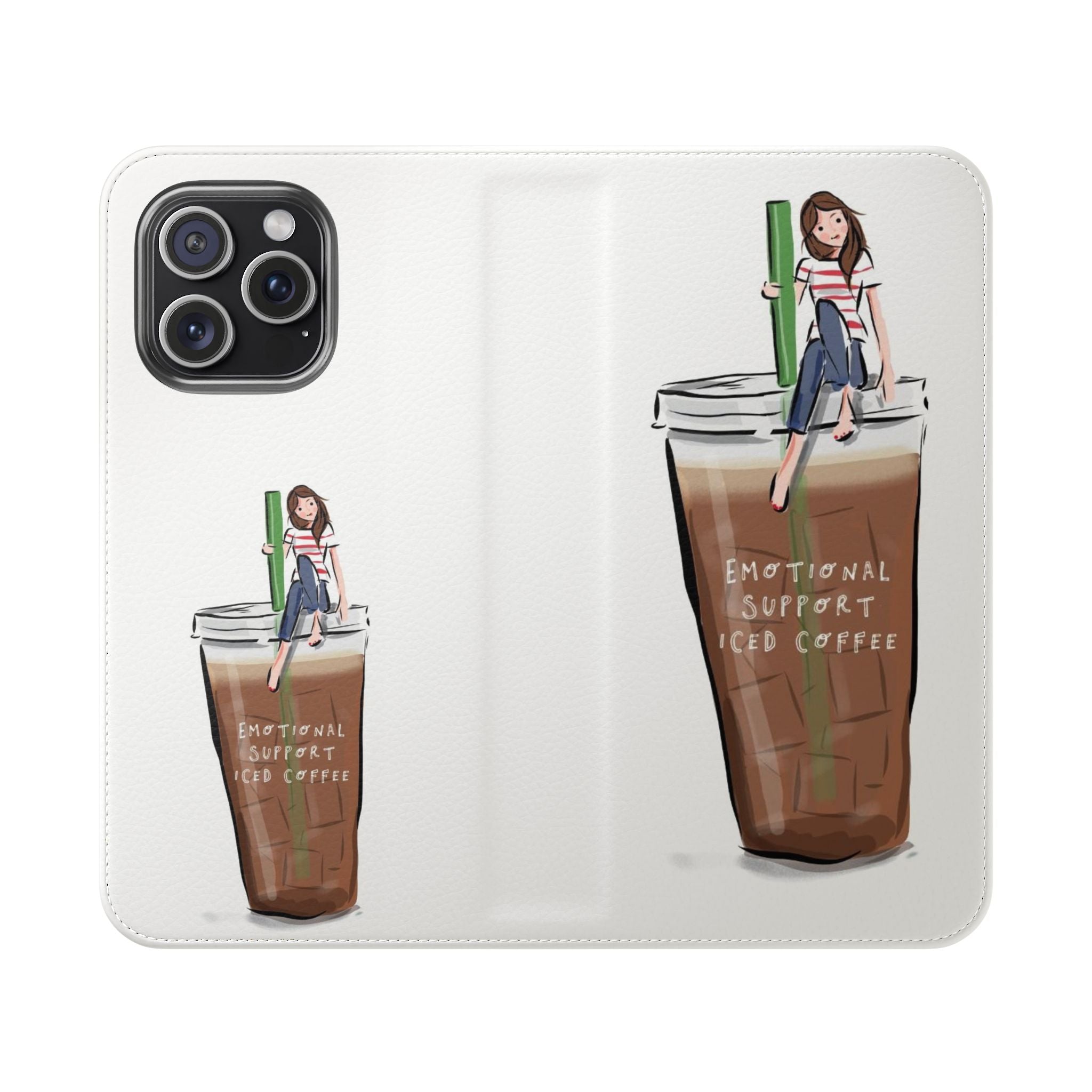 Flip Case — "Emotional Support Iced Coffee" Phone Wallet Case