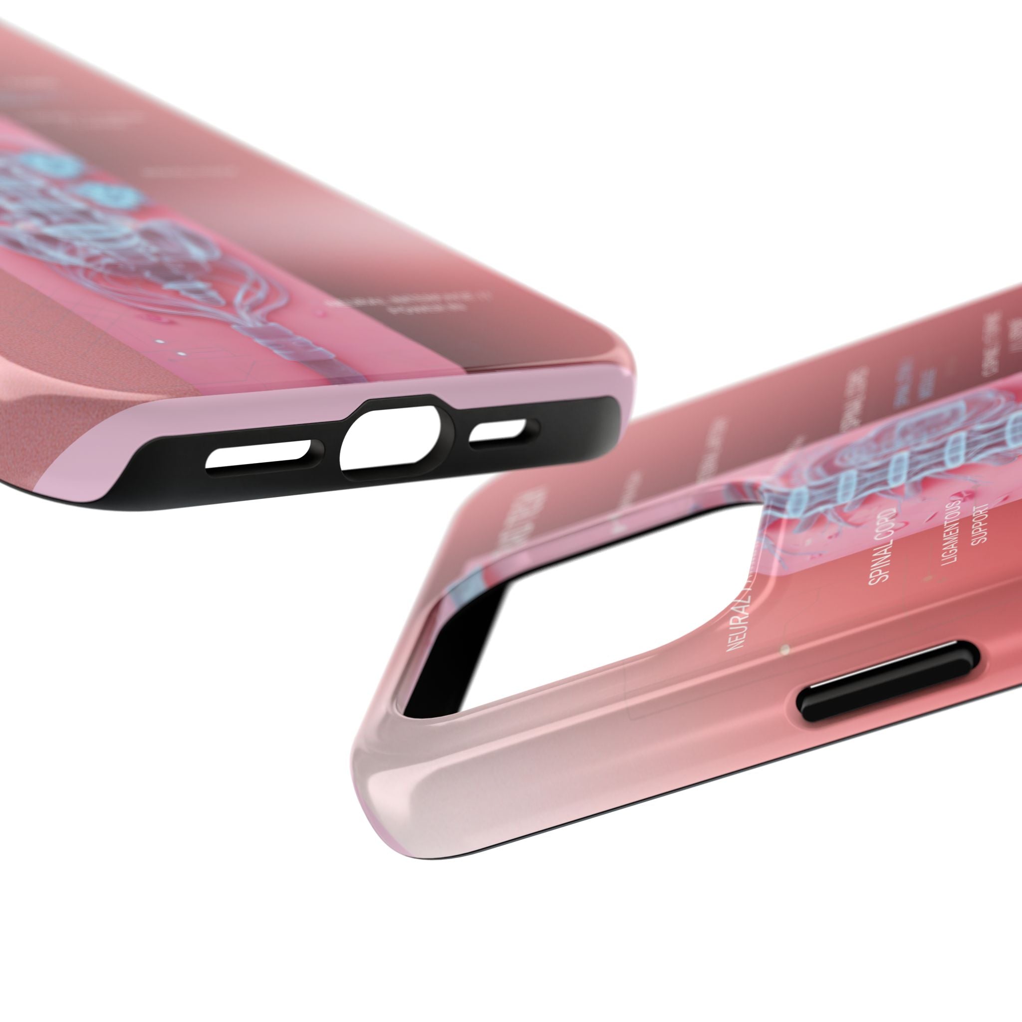 Anatomical Spine Tough Phone Case — Medical X-Ray Design, ‘Spinal Cord’ Labelled