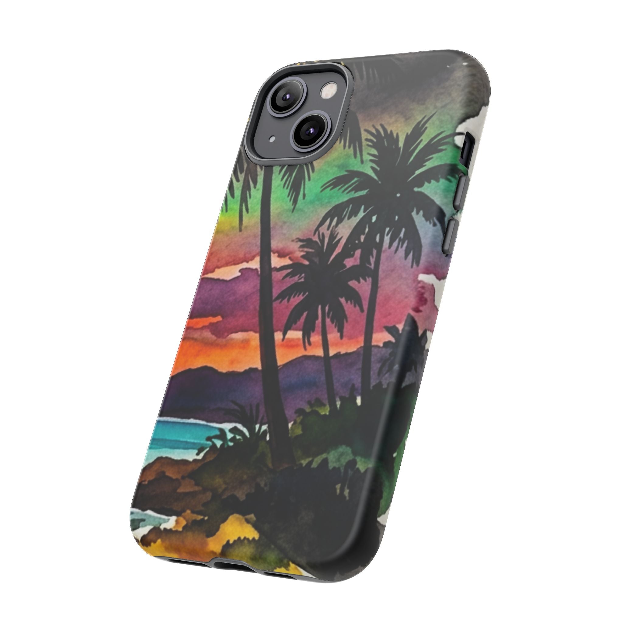 Tropical Sunset Phone Case – Palm Tree Beach Protective Cover
