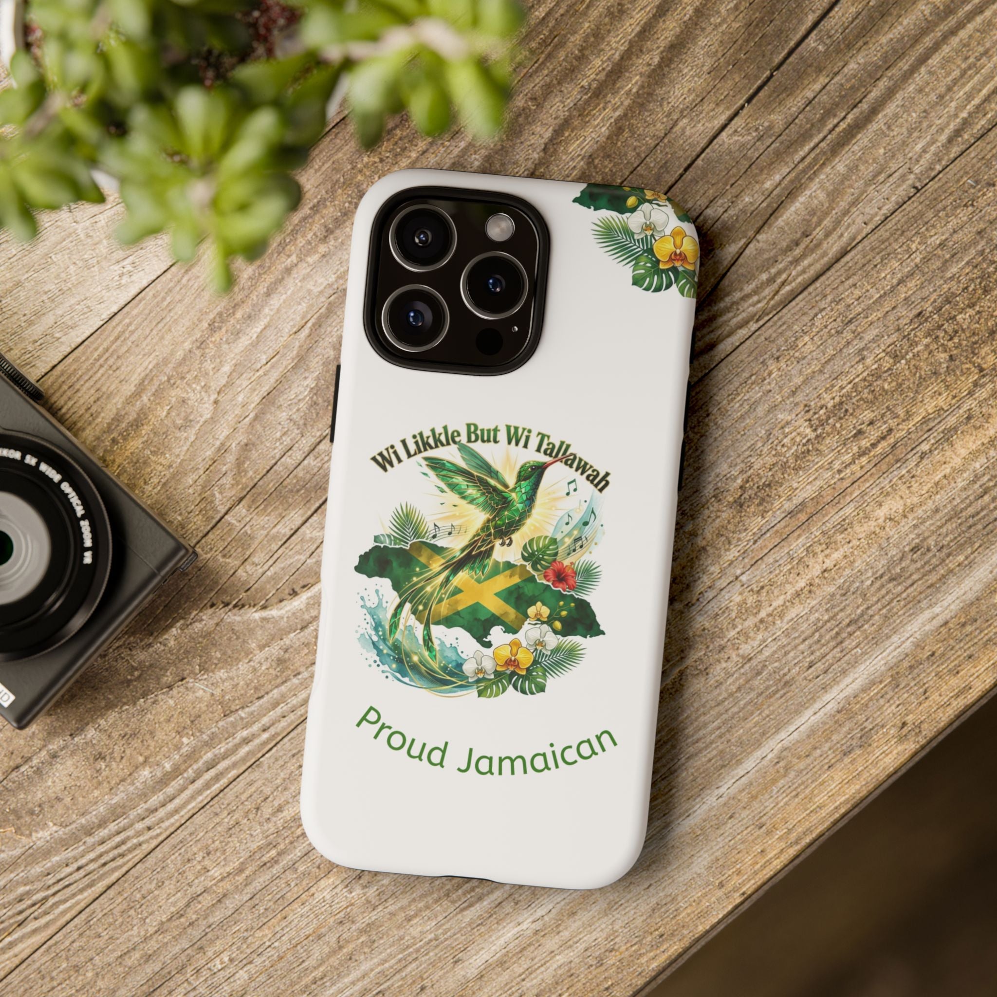Jamaica Hummingbird Phone Case — “Wi Likkle But Wi Tallawah” Tropical Protective Cover