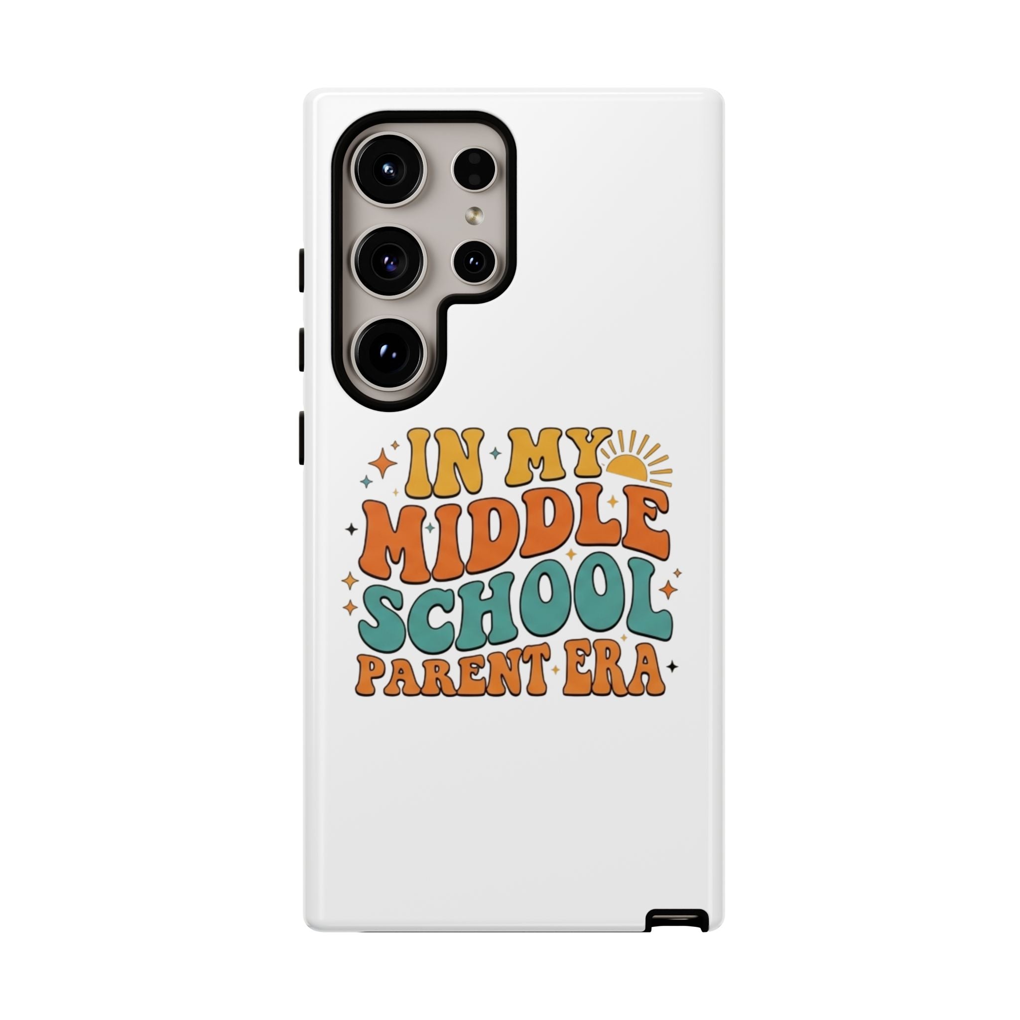 Middle School Parent Phone Case — "In My Middle School Parent Era" Retro Design