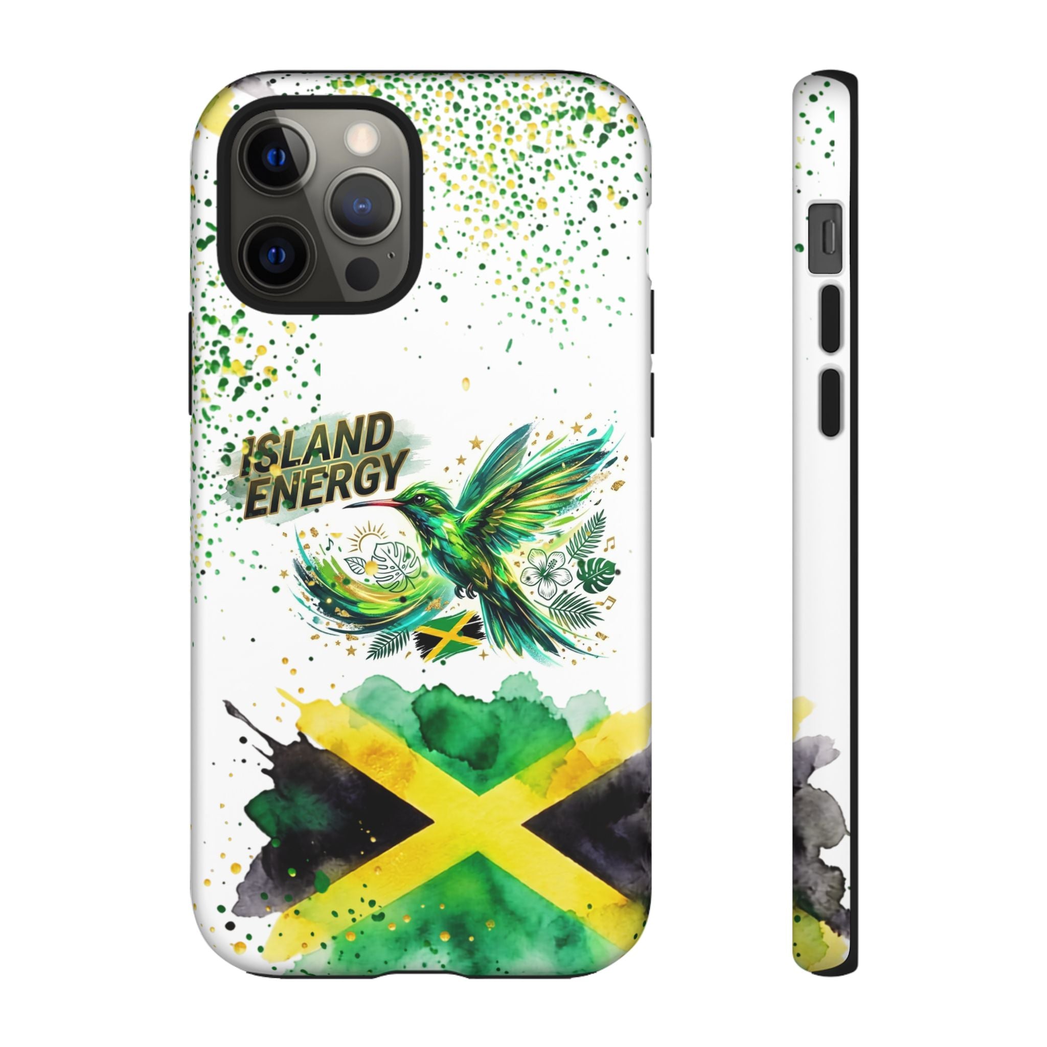 Island Energy Tough Phone Case — Colorful Hummingbird & Tropical Sunset Protective Cover